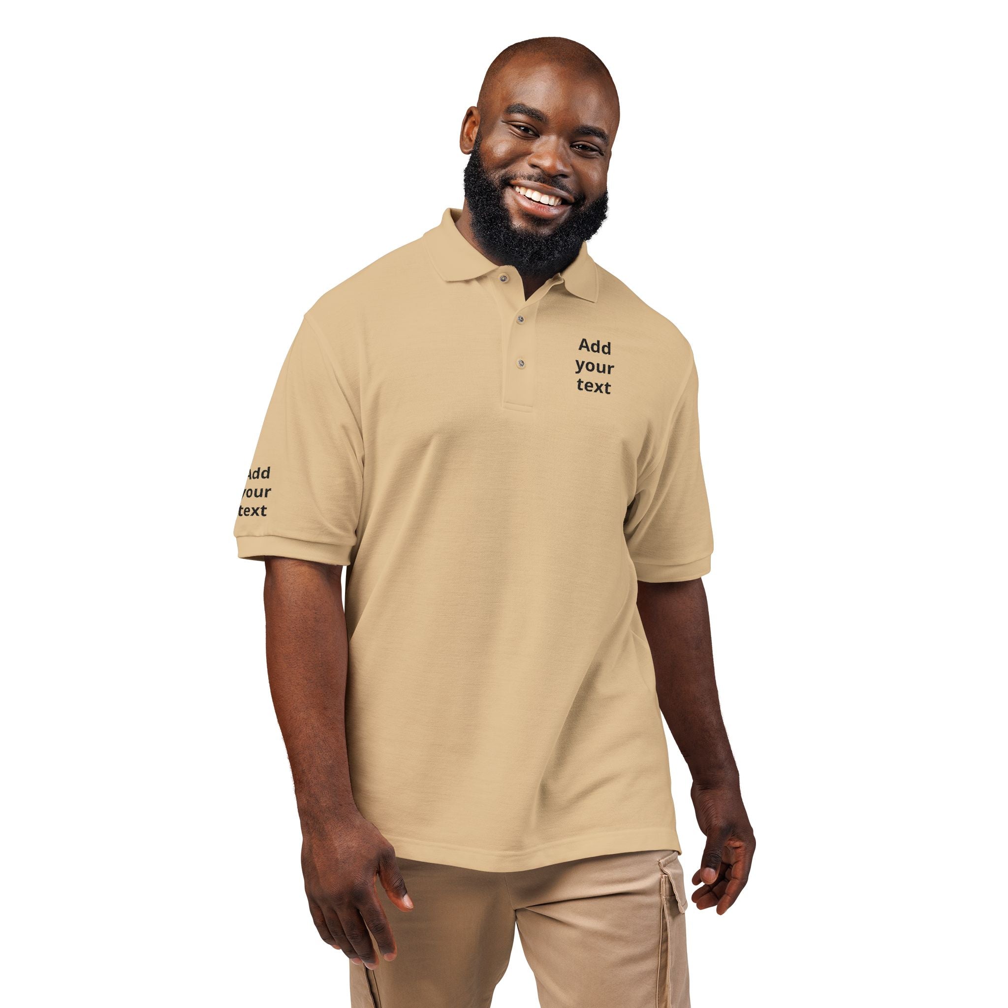 Embroidered Custom Polo Shirt — Add Your Text Personalized Work & Team Polo