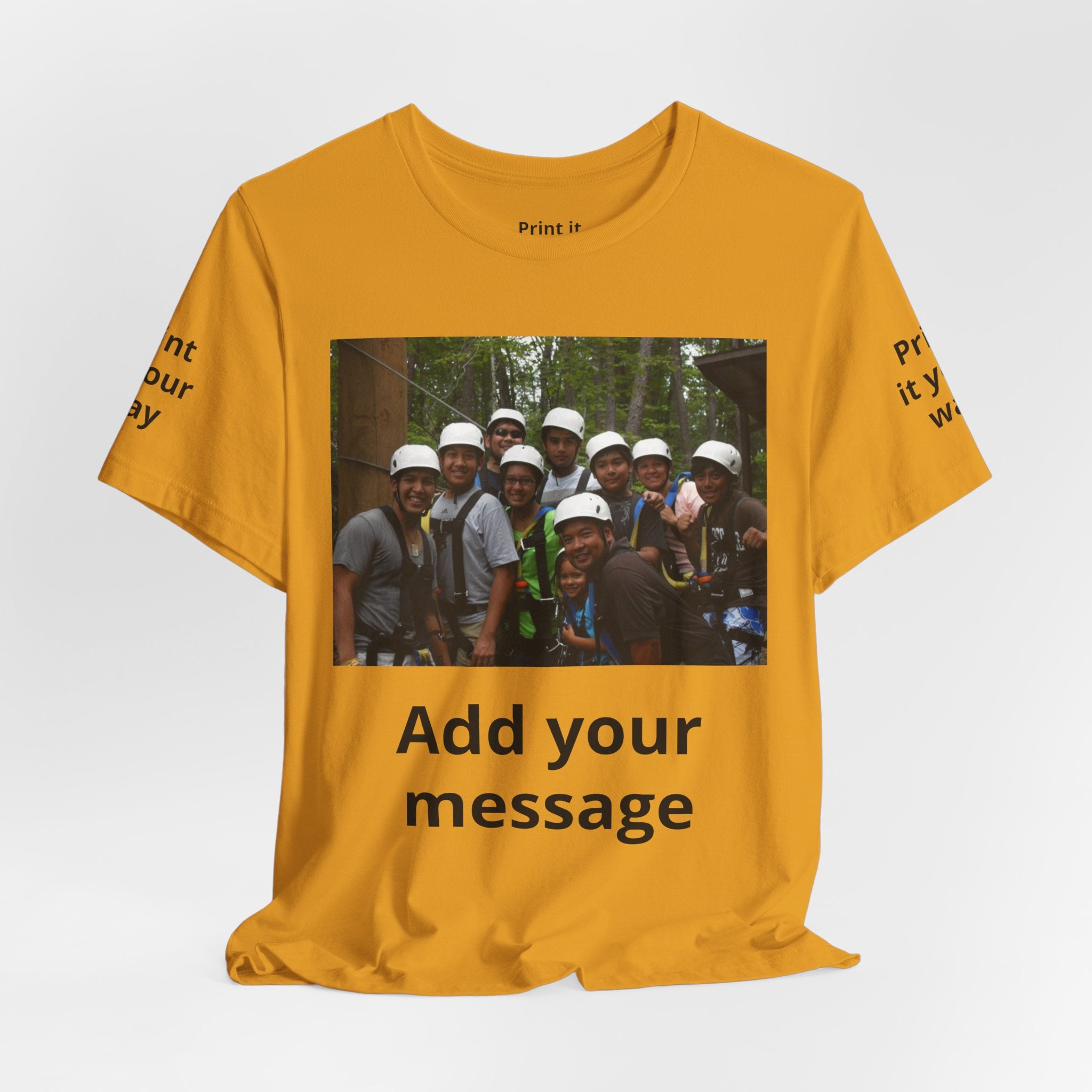 Custom Photo Tee — Add Your Message Personalized Group T-Shirt
