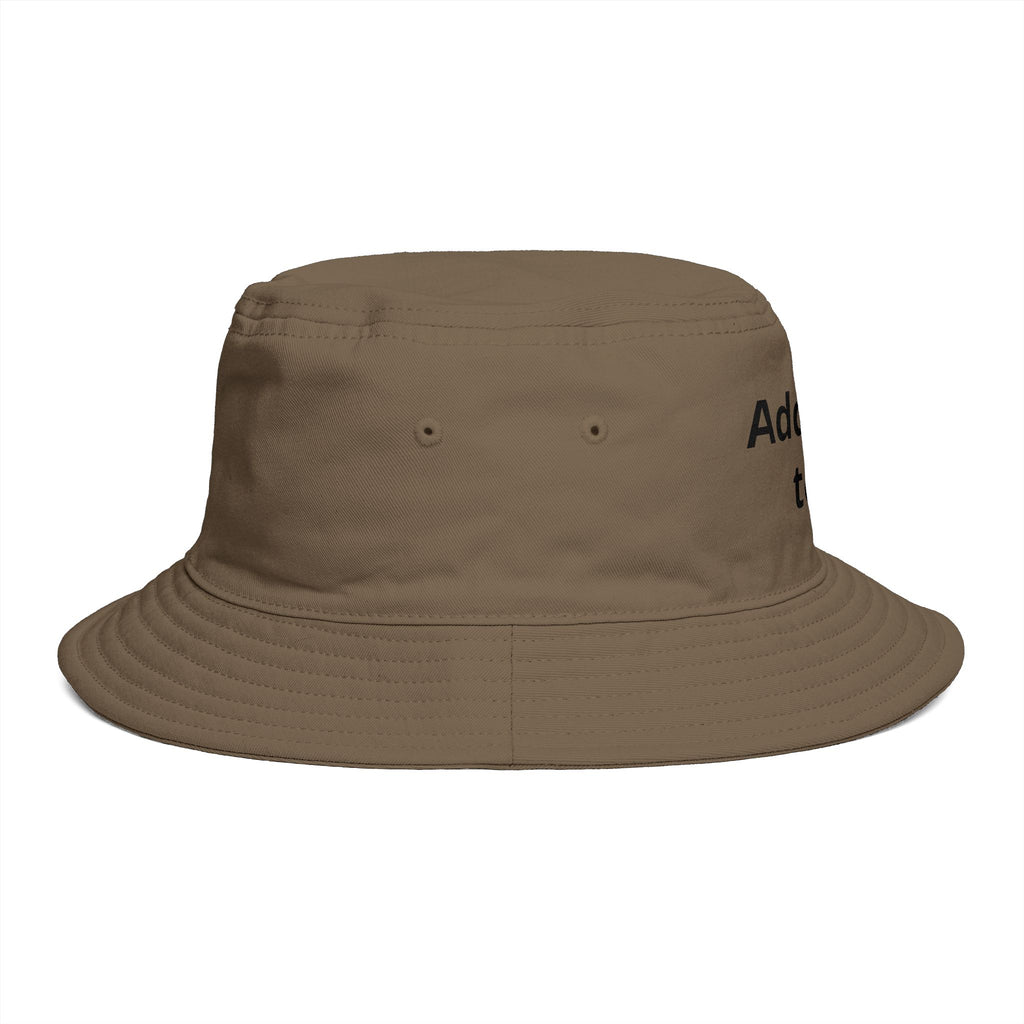 Custom Text Bucket Hat — Personalized Brown Sun Hat