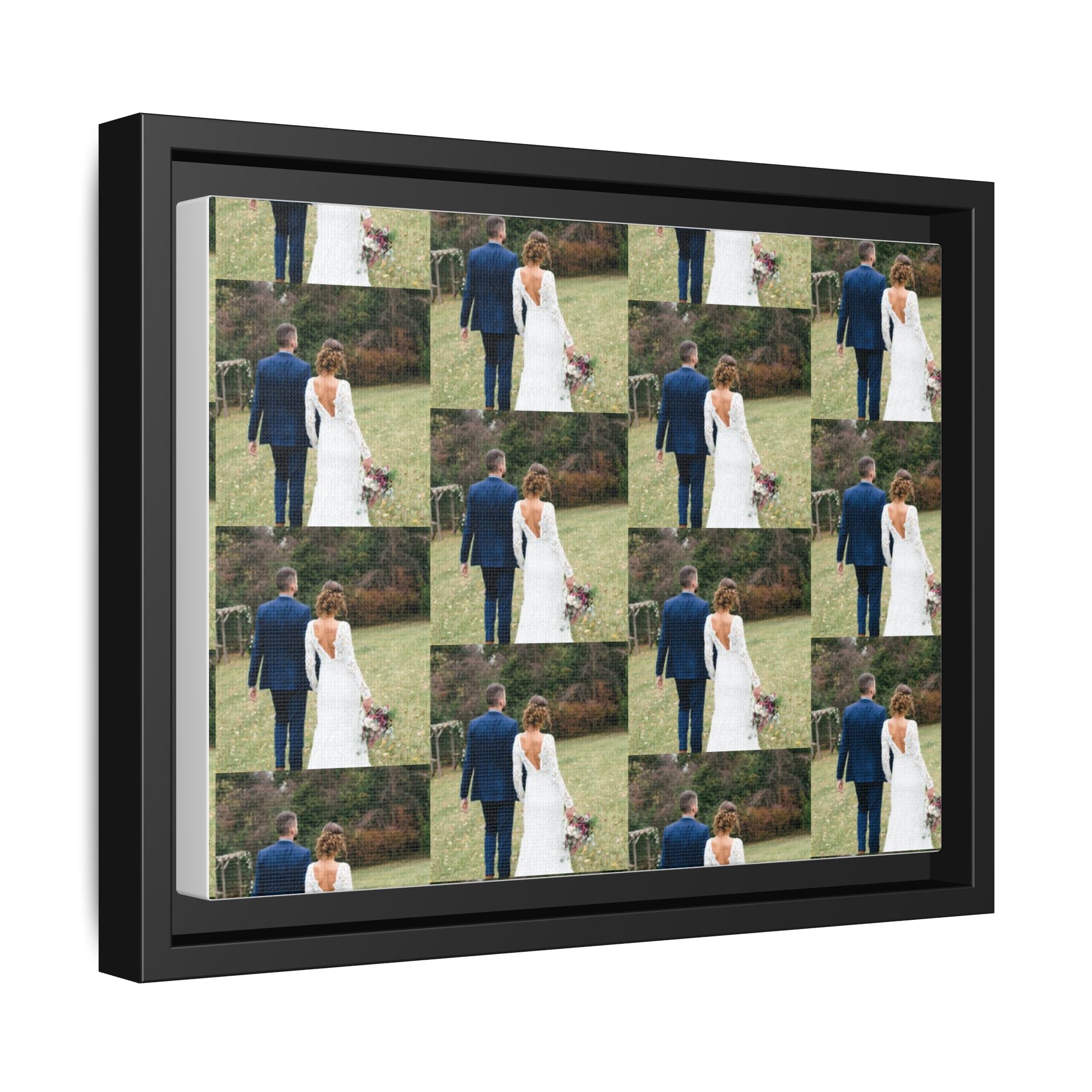 Framed Matte Canvas Photo Collage — Custom Wedding Portrait Print
