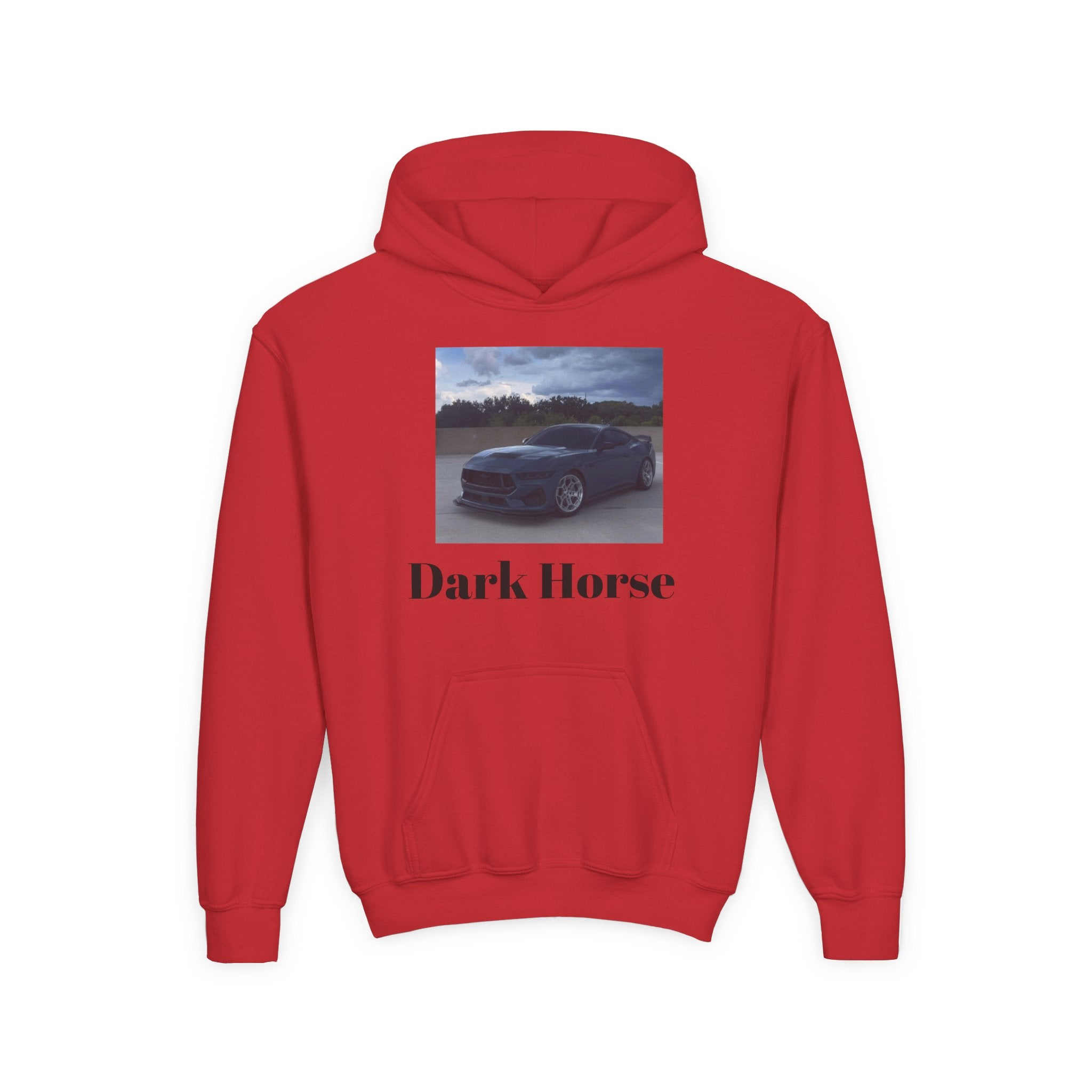 Youth Car Hoodie - "Dark Horse" Muscle Car Graphic Sweatshirt