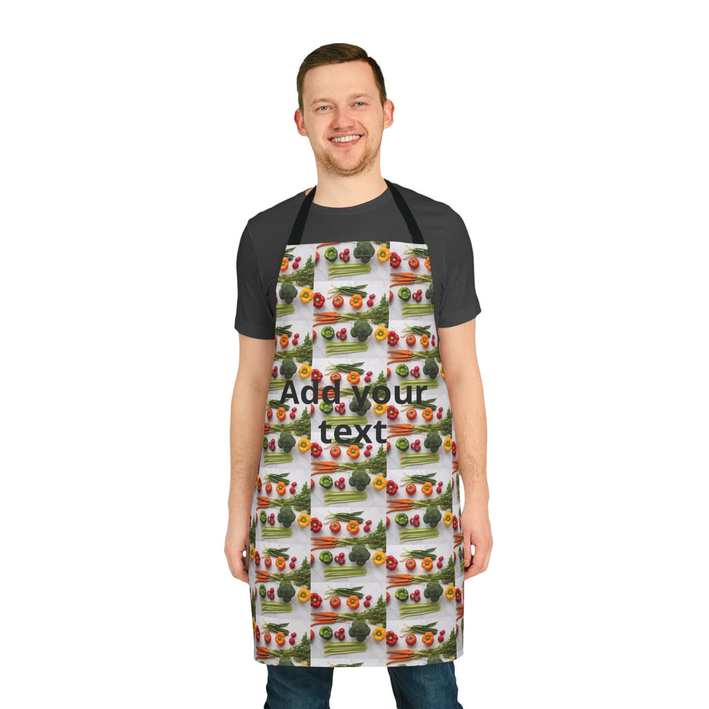 Kitchen Apron with Fresh Veggie Pattern — Colorful Produce Print Apron