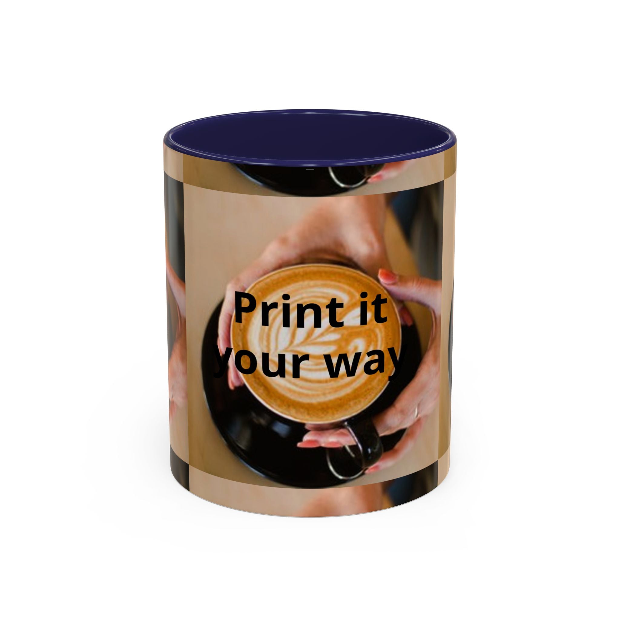 Latte Art Coffee Mug — Barista Hands Holding Latte (11/15 oz)