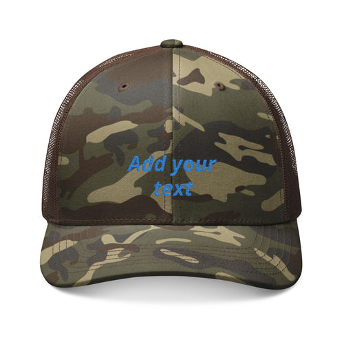 Camo Trucker Hat — Embroidered Classic Mesh Cap