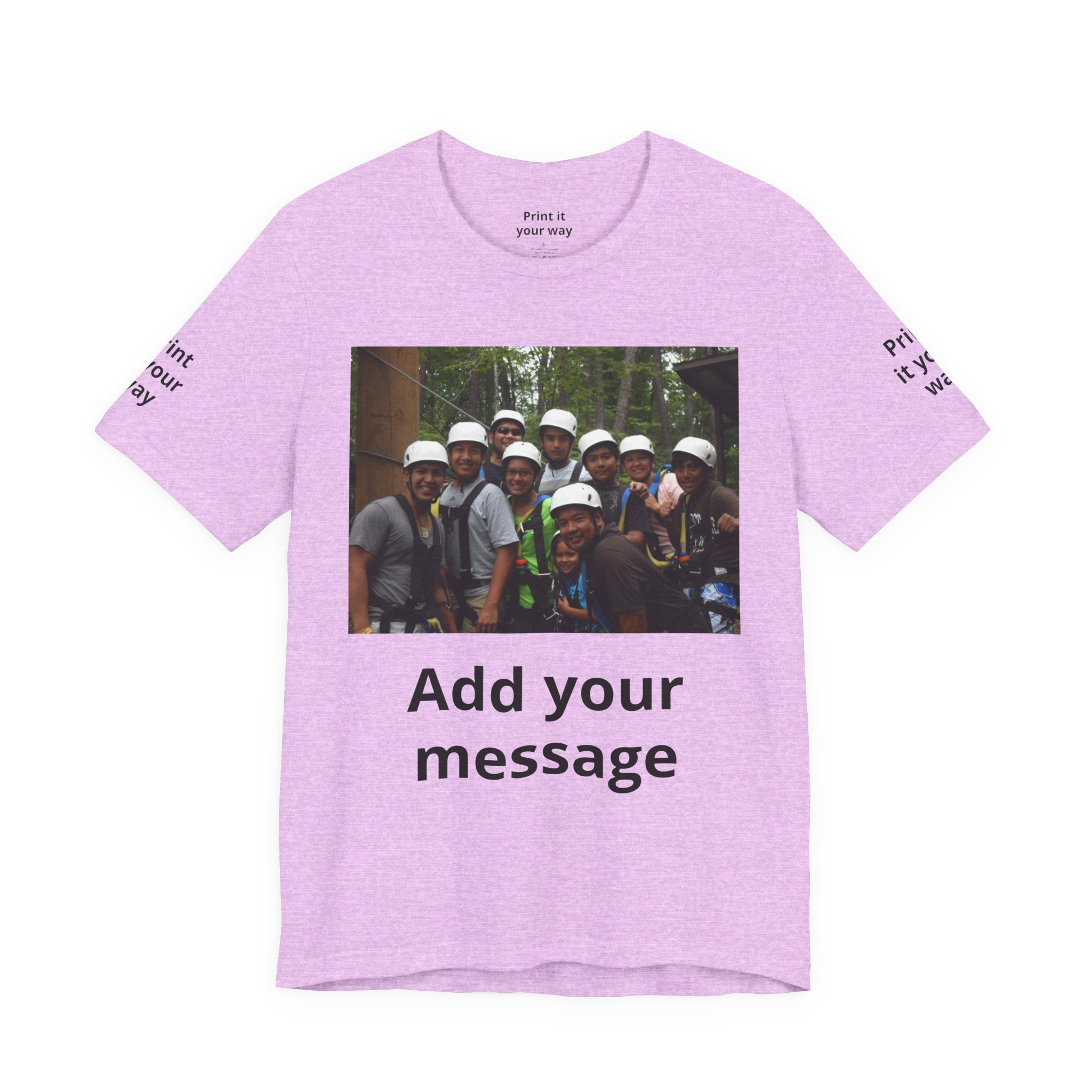 Custom Photo Tee — Add Your Message Personalized Group T-Shirt