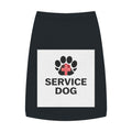 Service Dog Pet Tank Top — Black Paw Print with Red Cross Identification