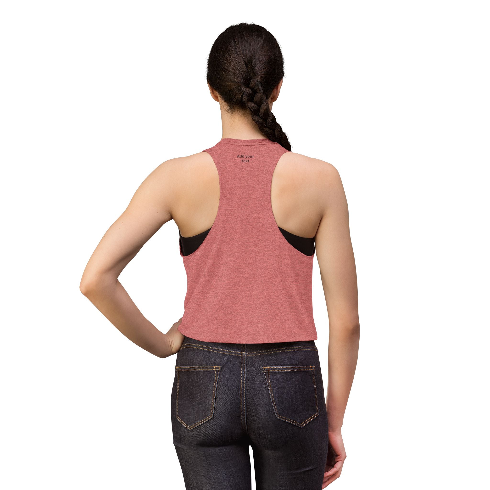 Custom Heart Arrow Crop Top — Add Your Text Personalizable Women's Tank — Valentine's Day & Fundraiser Event Gift for Her