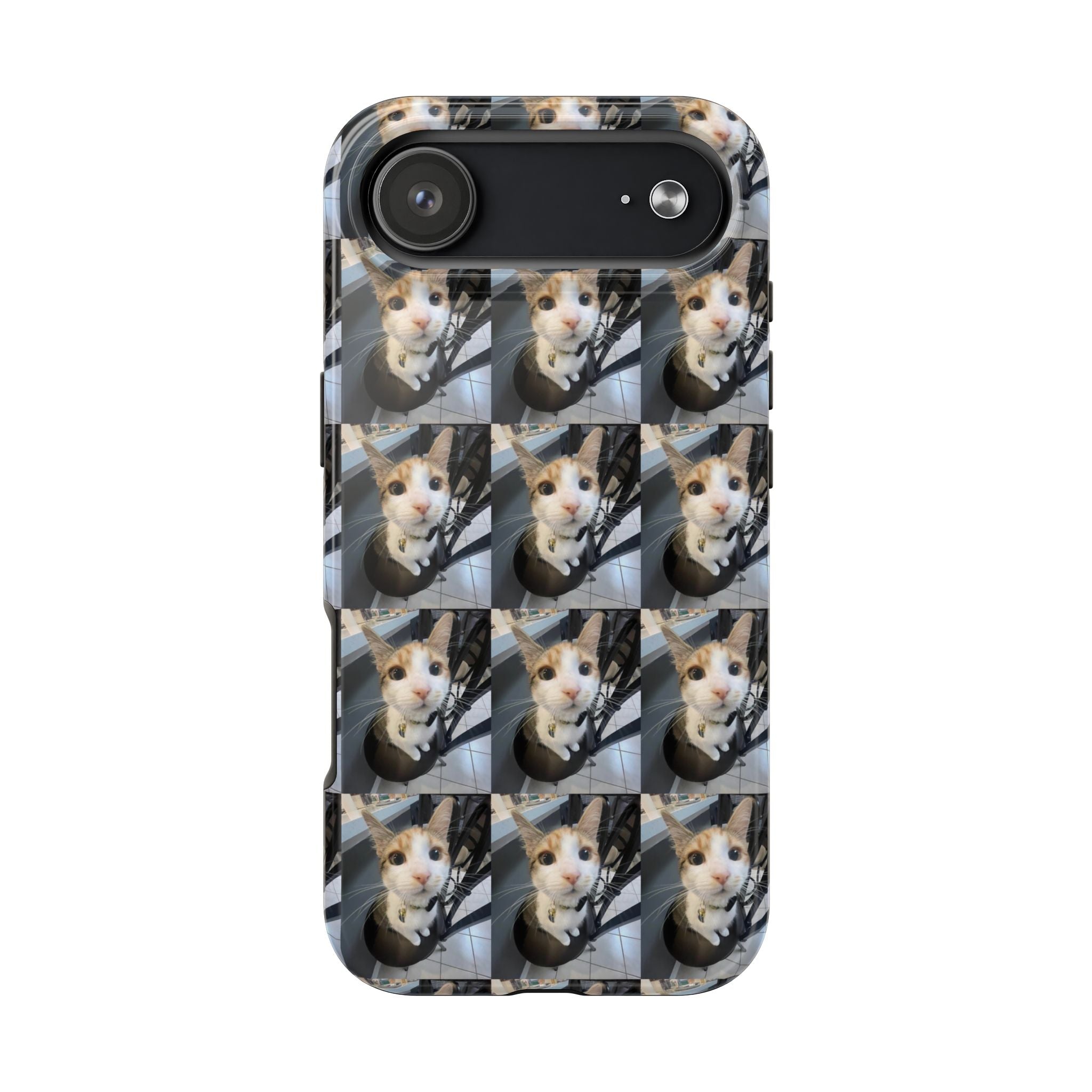 Custom Photo Cat Tough Phone Case — Personalized Grid Collage Protection