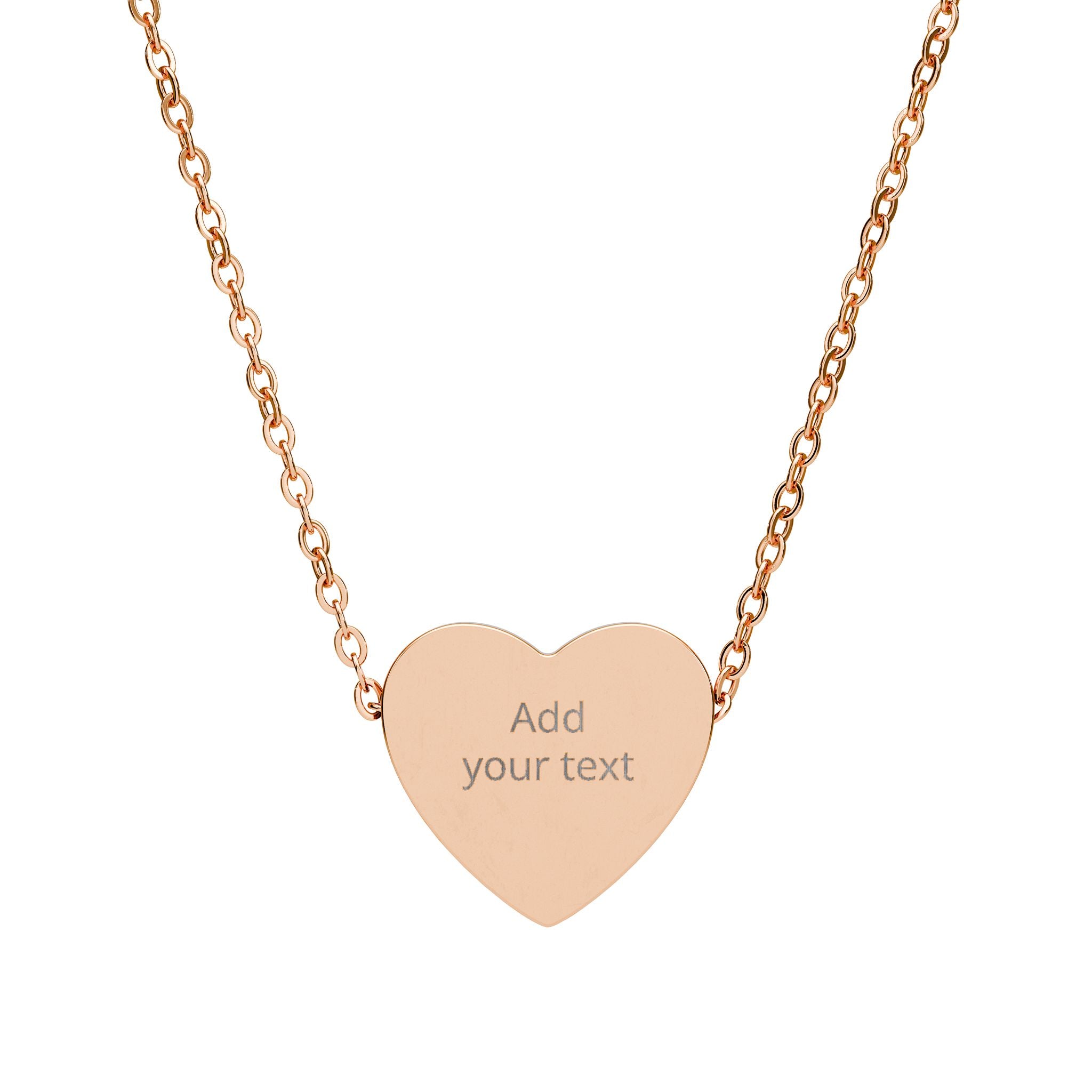 Engravable Heart Necklace — Personalized Sterling Heart Pendant with Custom Text