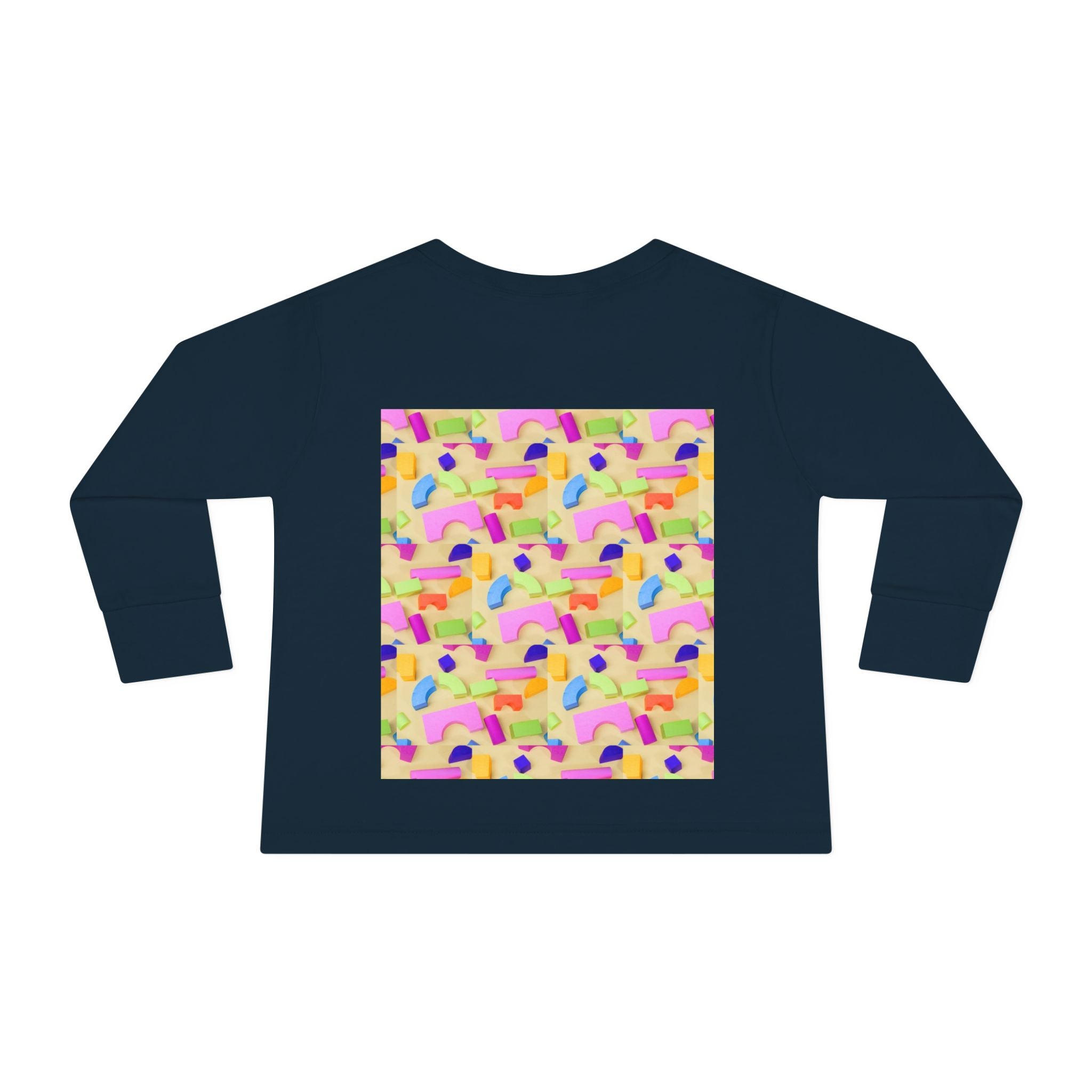 Toddler Long Sleeve Tee — Colorful Rainbow Confetti Pattern
