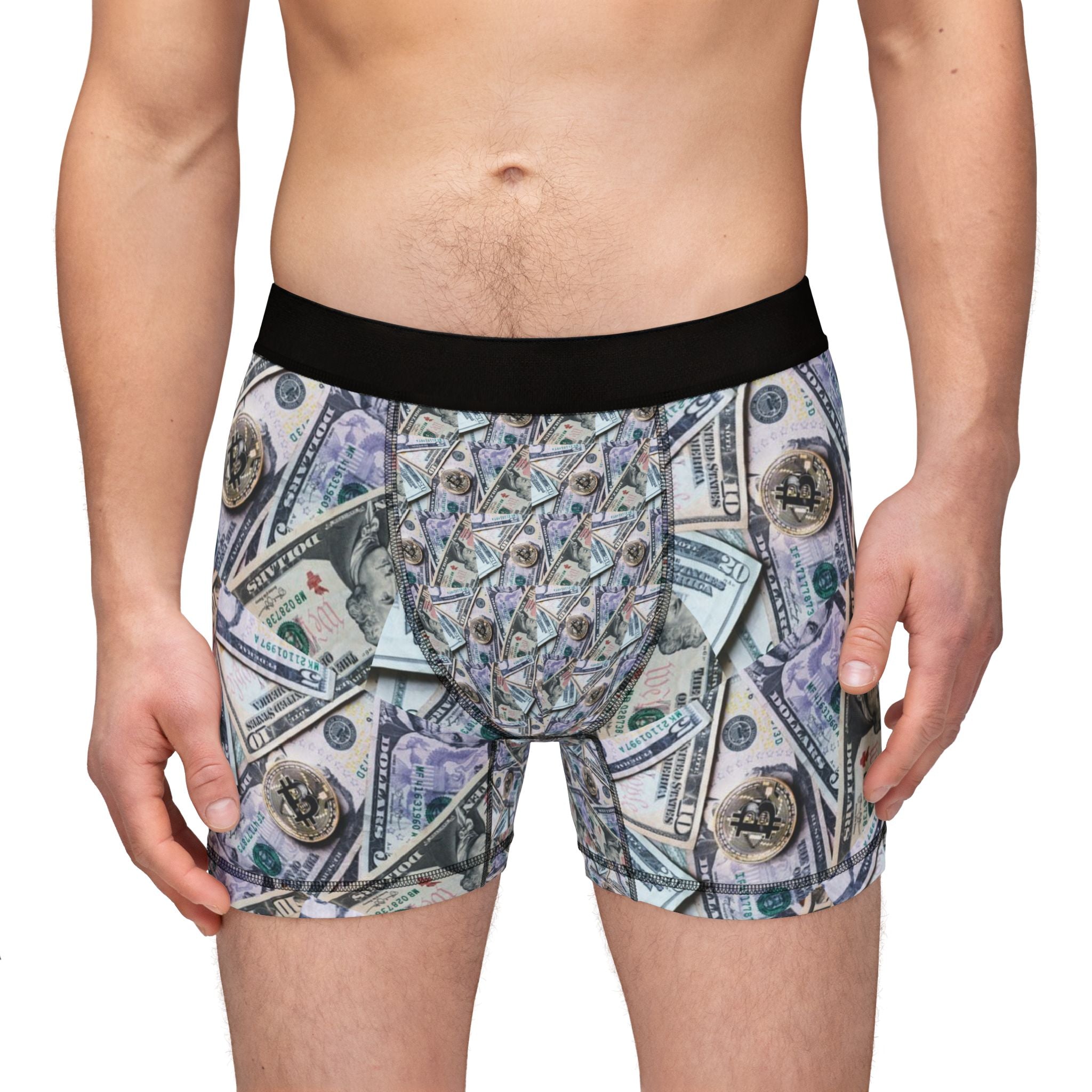 Money Print Men's Boxer Briefs – All-Over Dollar Bill Pattern