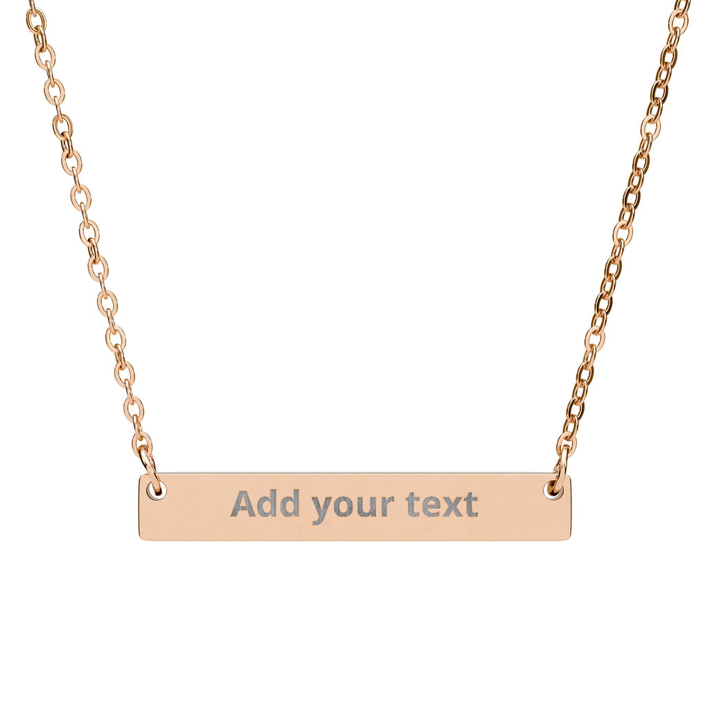 Engravable Horizontal Bar Necklace — Personalized Name & Message Necklace