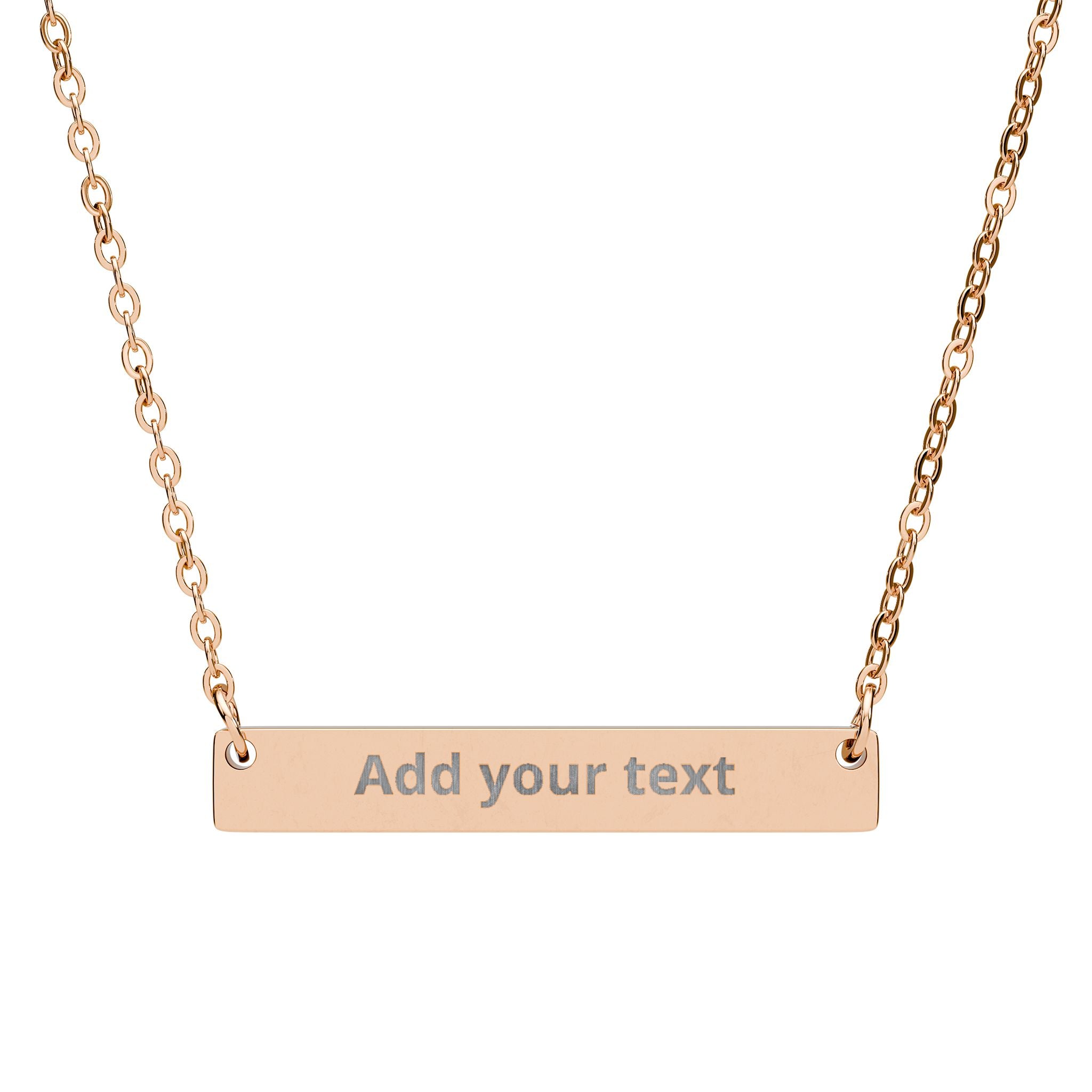 Engravable Horizontal Bar Necklace — Personalized Name & Message Necklace