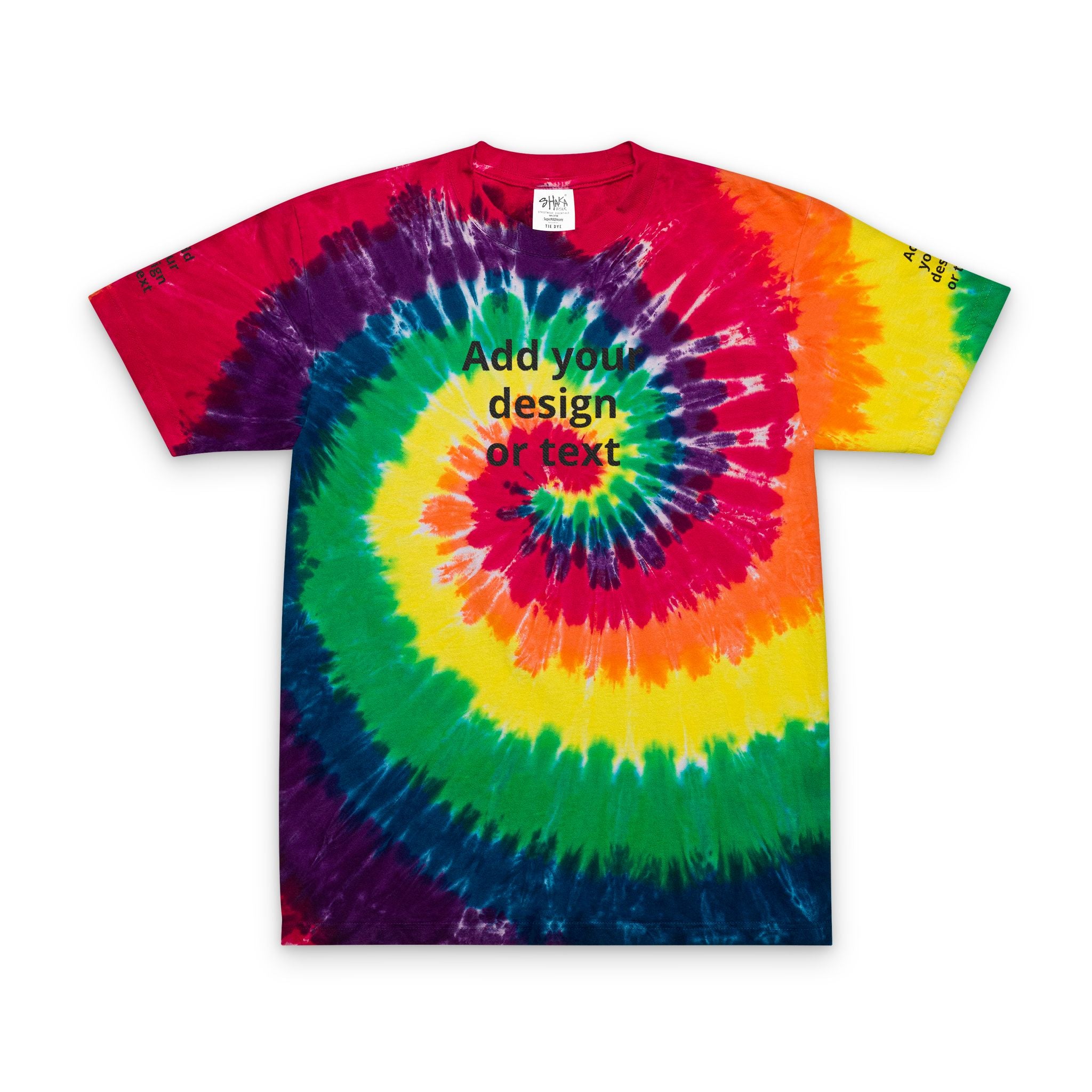 Tie-Dye Spiral Tee — Custom Embroidered Oversized T-Shirt