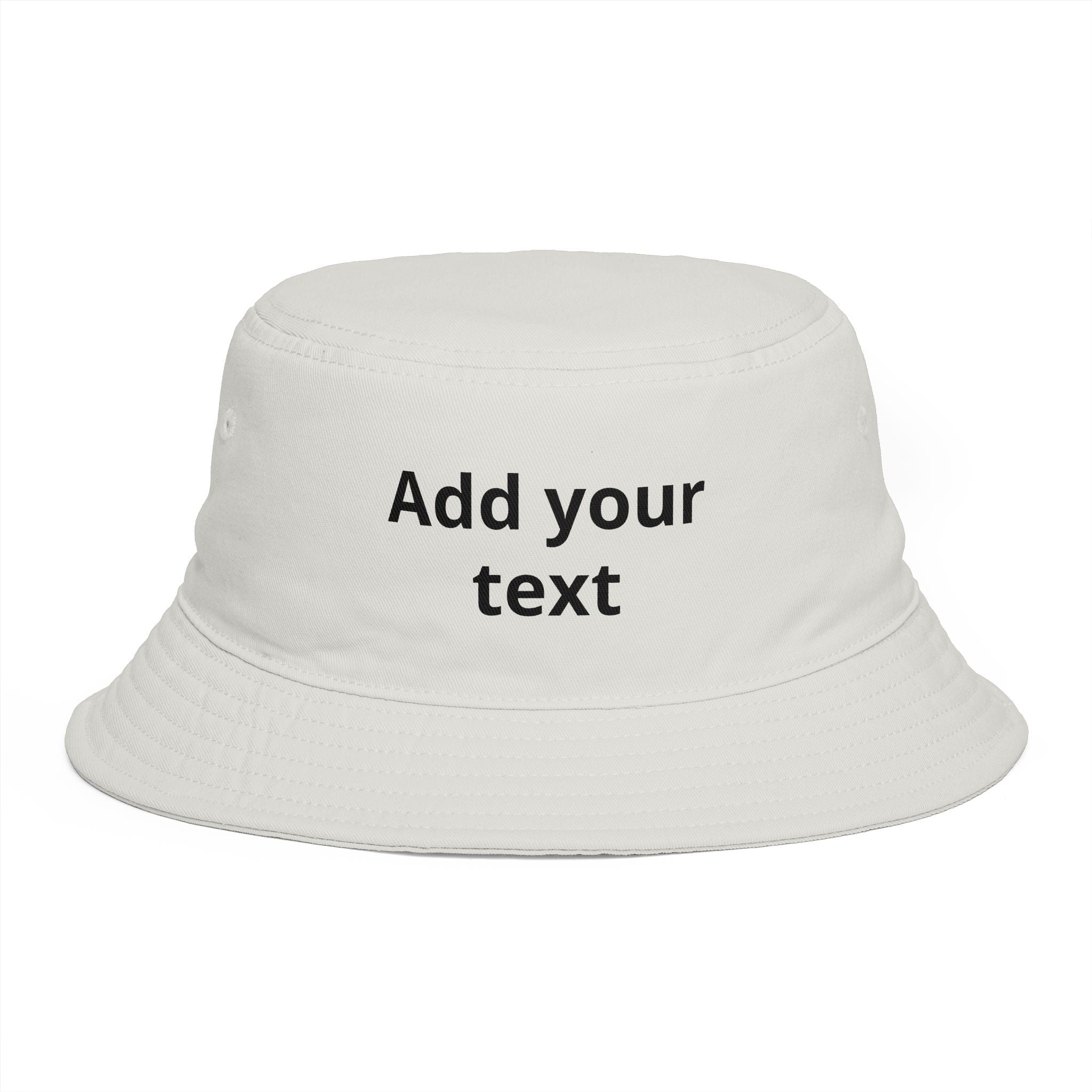 Custom Text Bucket Hat — Personalized Brown Sun Hat