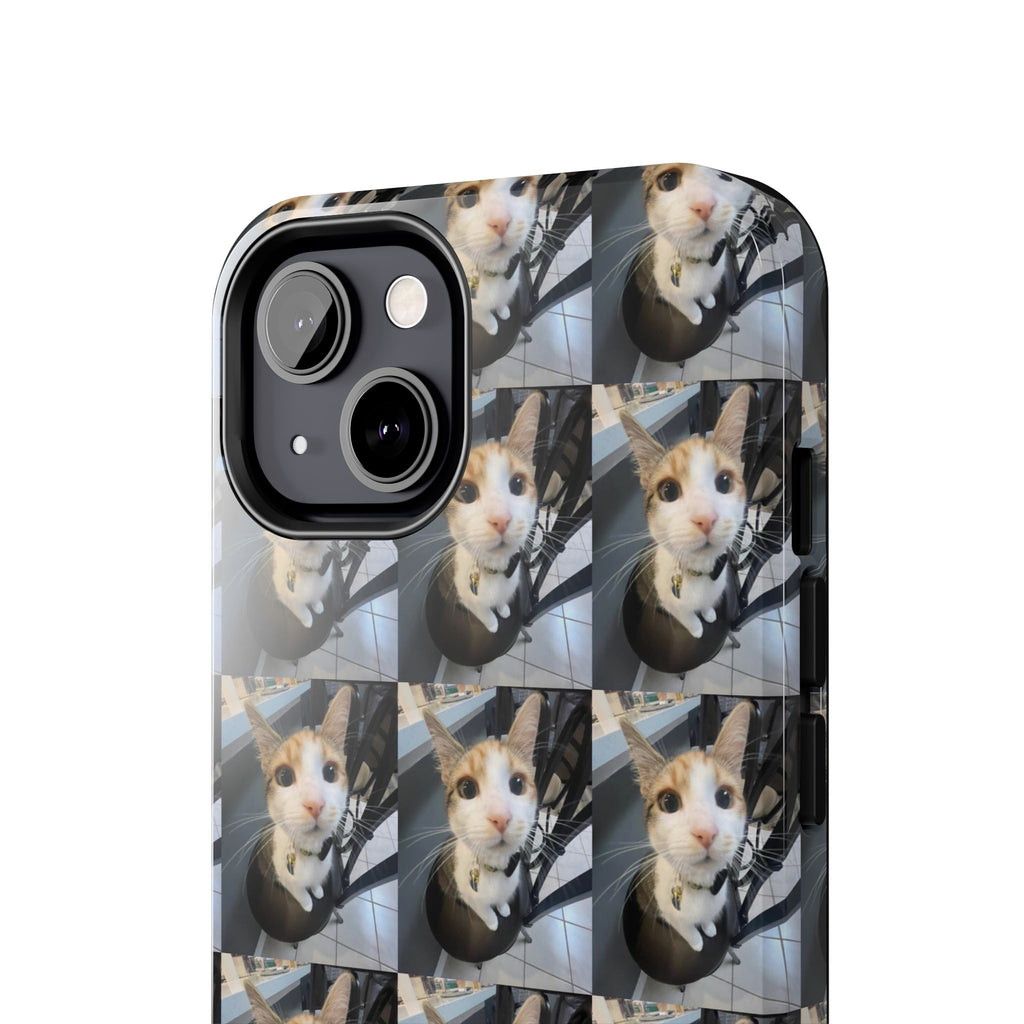 Custom Photo Cat Tough Phone Case — Personalized Grid Collage Protection