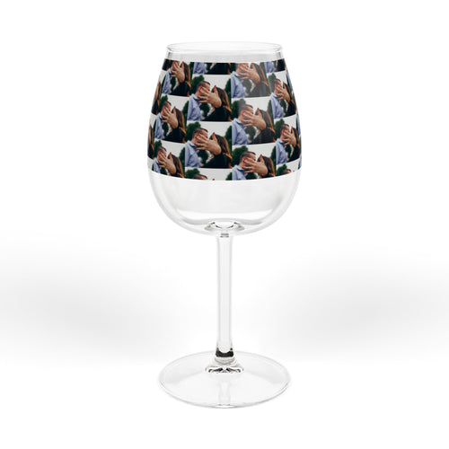 12oz Personalized Photo Wine Glass — Custom Face Collage Stemware