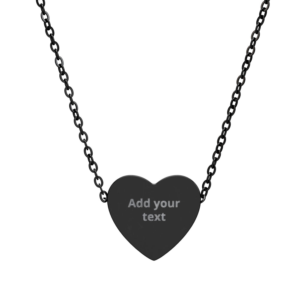 Engravable Heart Necklace — Personalized Sterling Heart Pendant — Valentine's Day - Birthday Gift - For Her