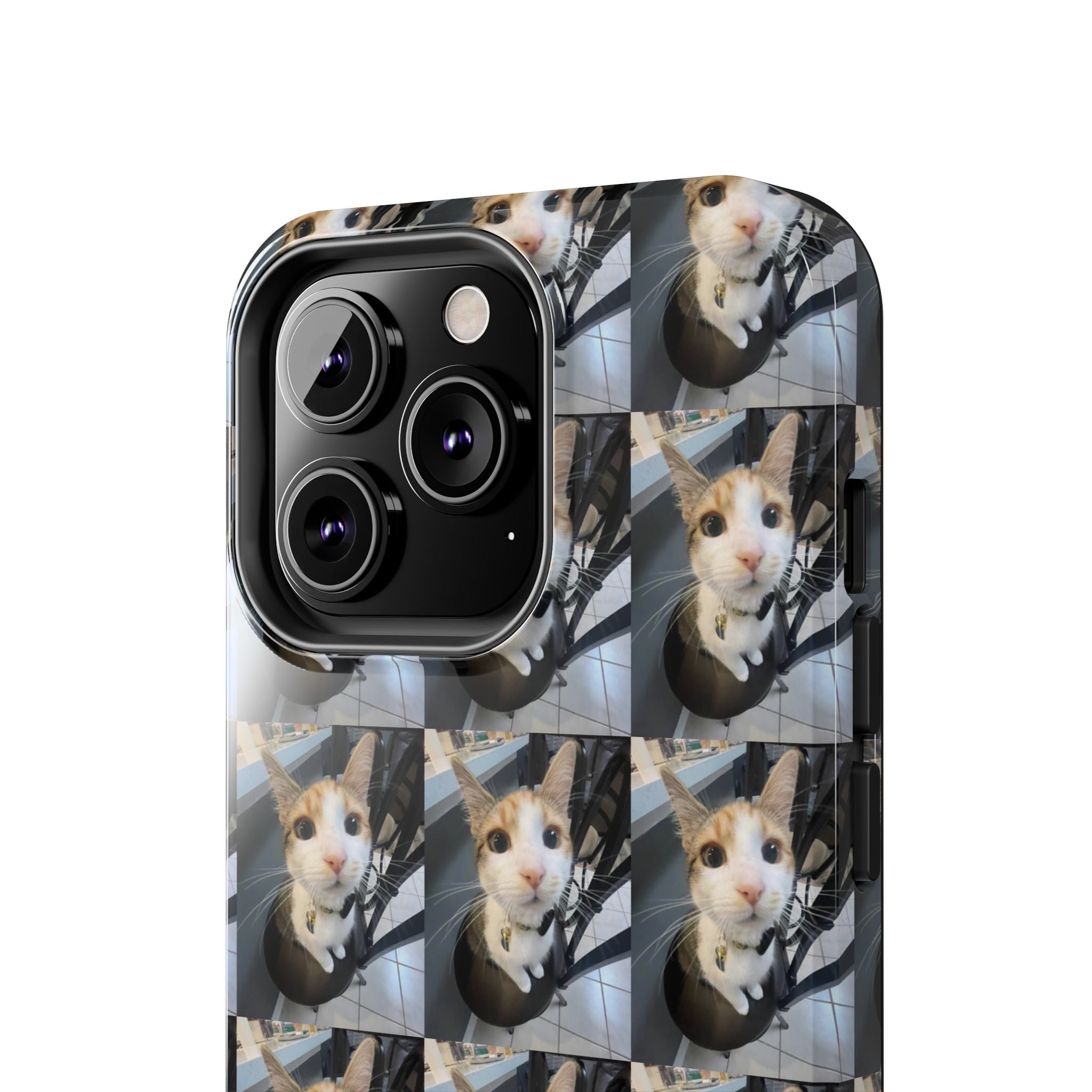 Custom Photo Cat Tough Phone Case — Personalized Grid Collage Protection