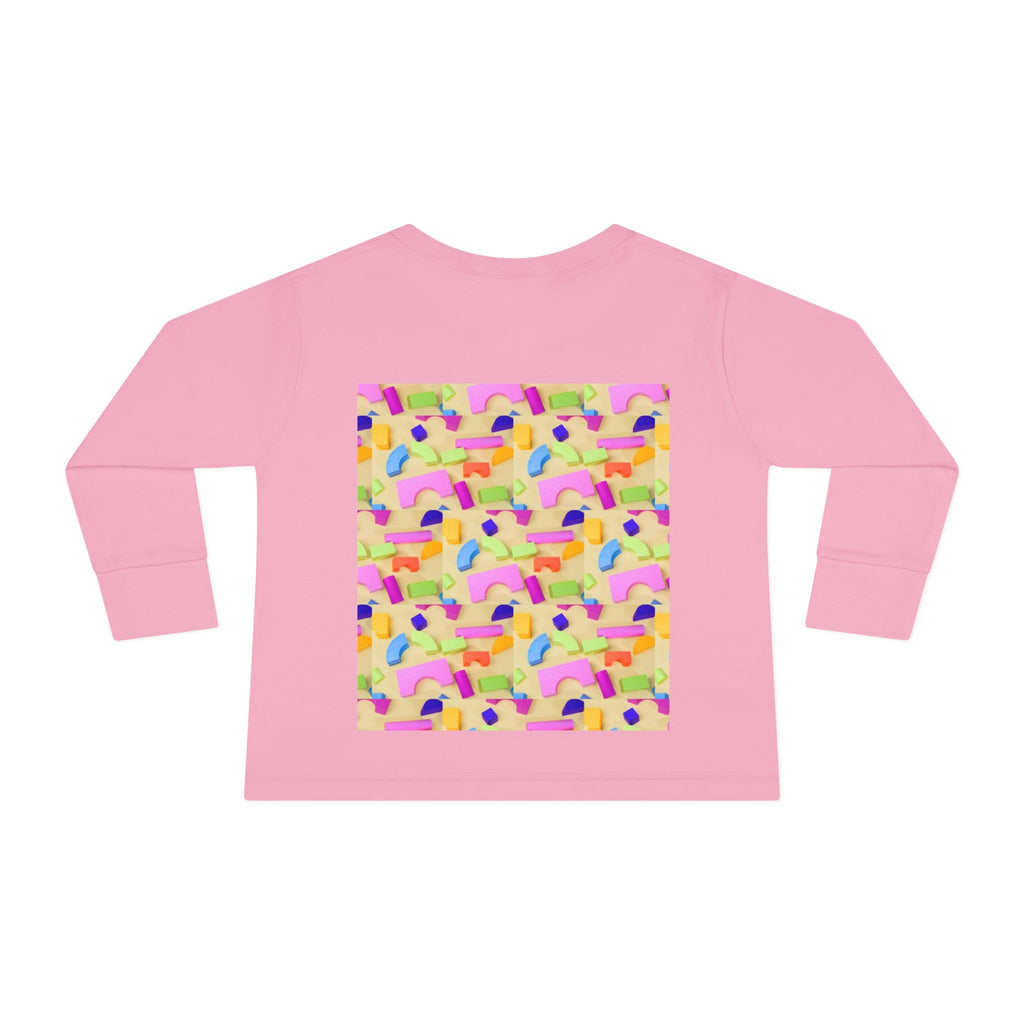 Toddler Long Sleeve Tee — Colorful Rainbow Confetti Pattern