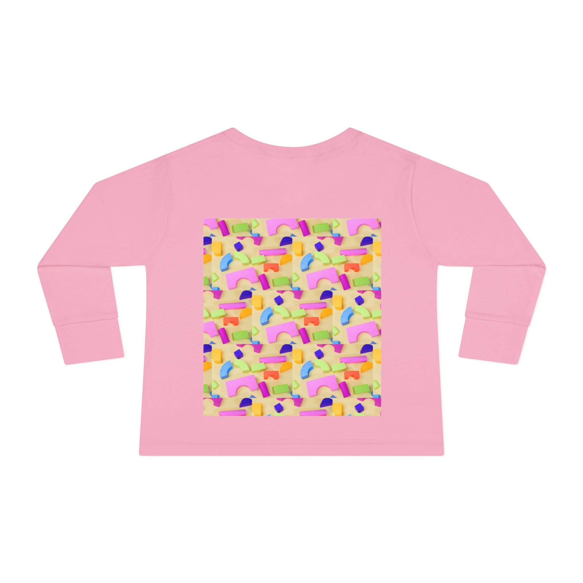 Toddler Long Sleeve Tee — Colorful Rainbow Confetti Pattern