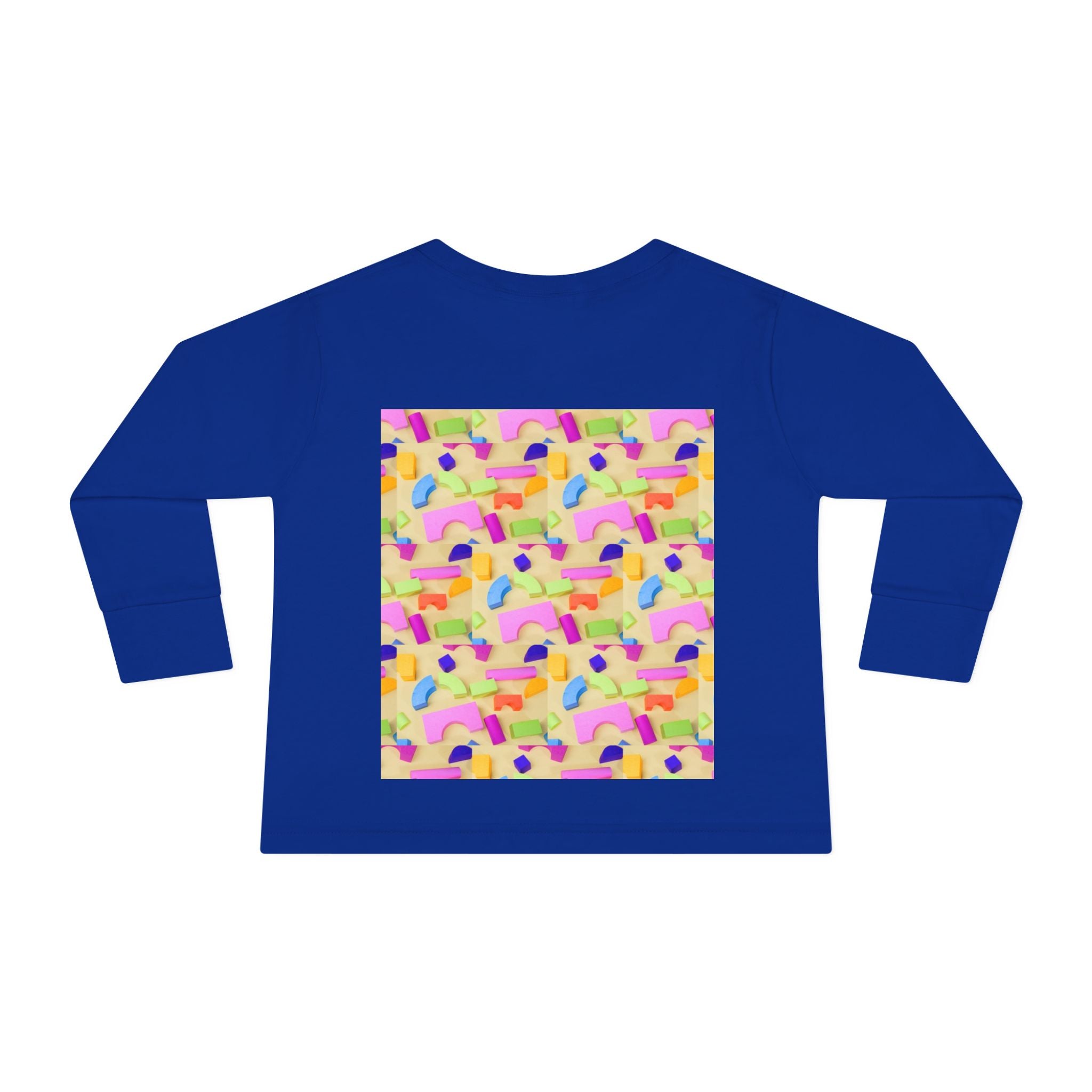 Toddler Long Sleeve Tee — Colorful Rainbow Confetti Pattern