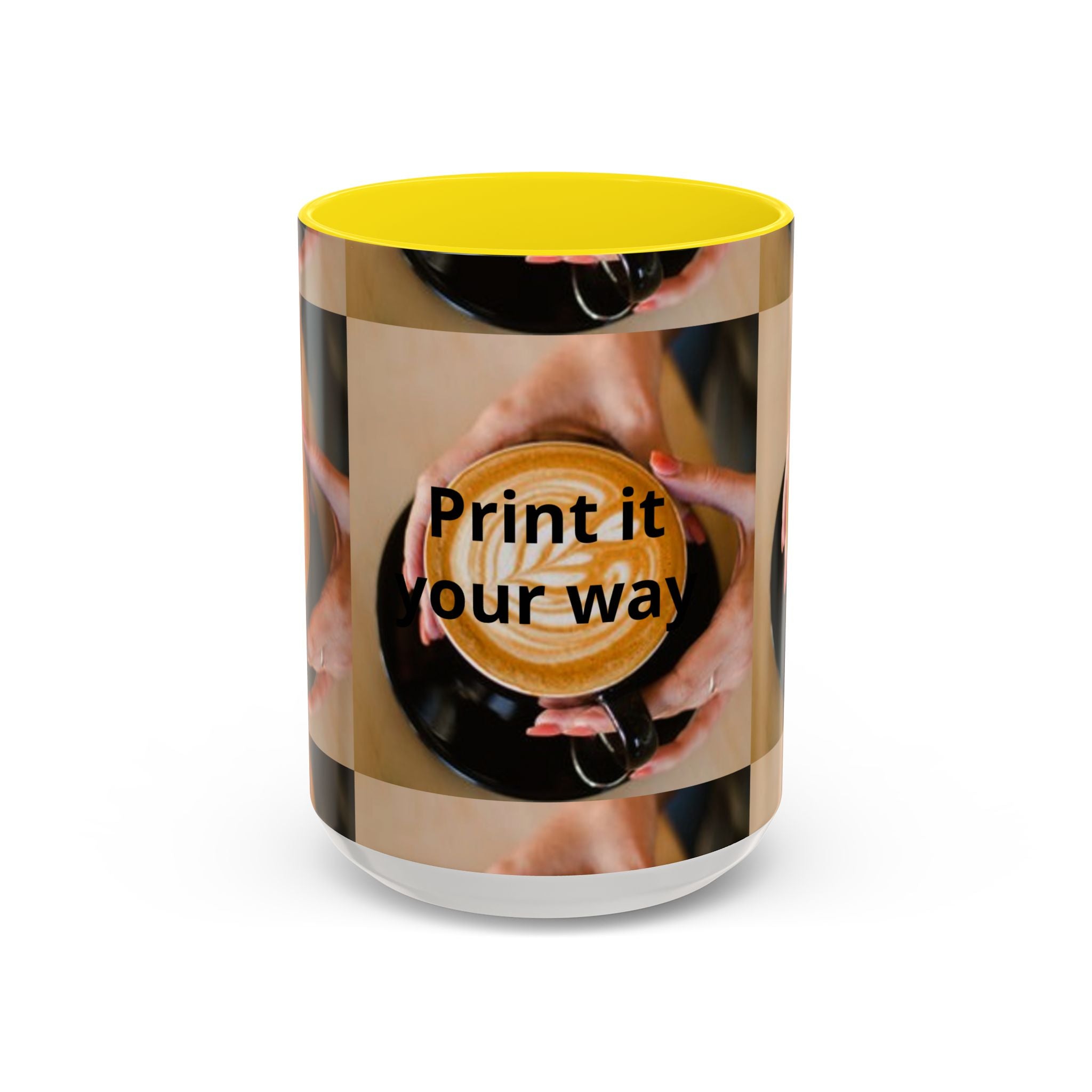 Latte Art Coffee Mug — Barista Hands Holding Latte (11/15 oz)