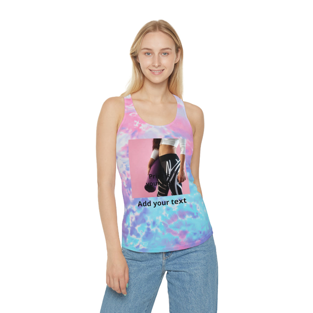 Tie Dye Racerback Tank Top — Custom Photo & Text Athletic Tank