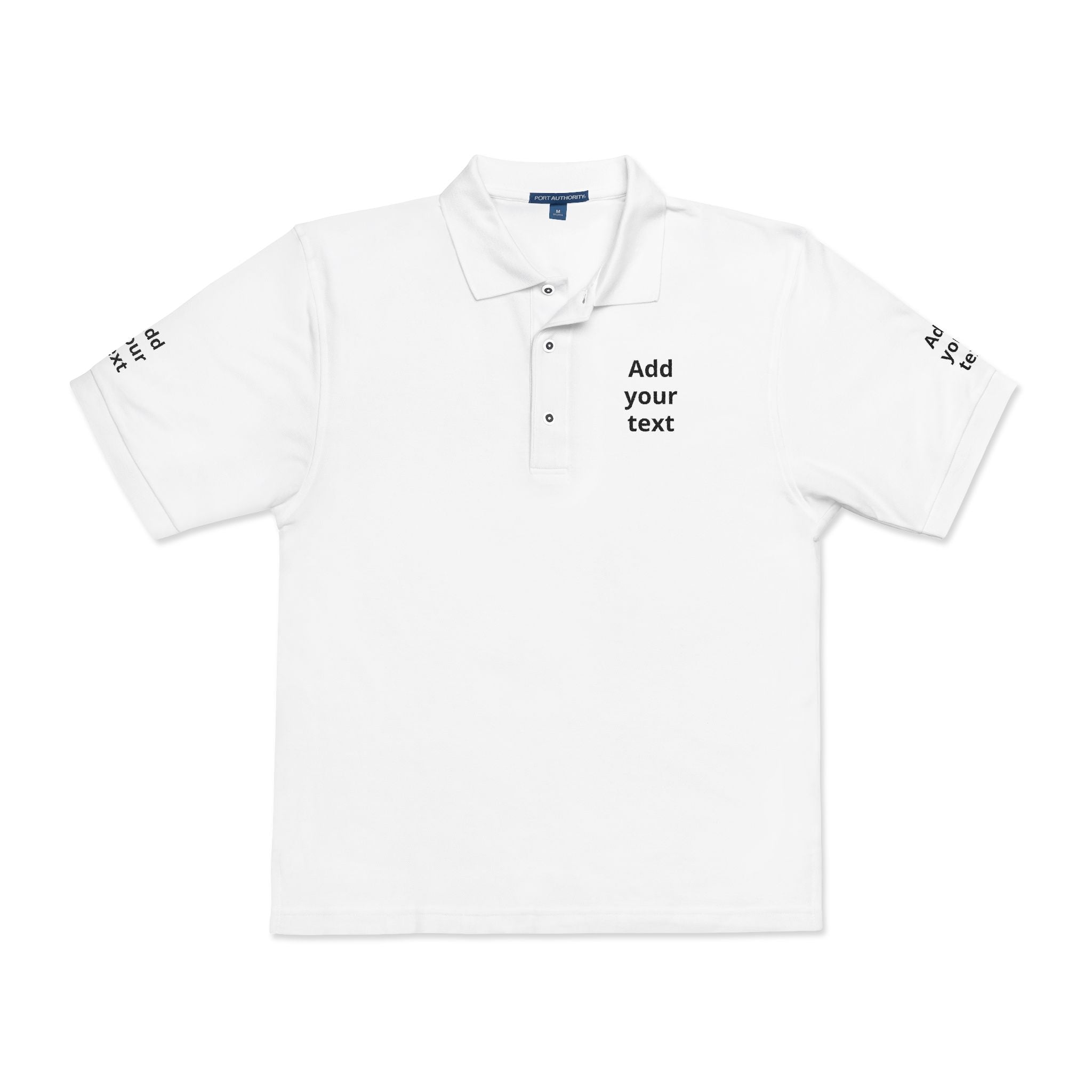 Embroidered Custom Polo Shirt — Add Your Text Personalized Work & Team Polo