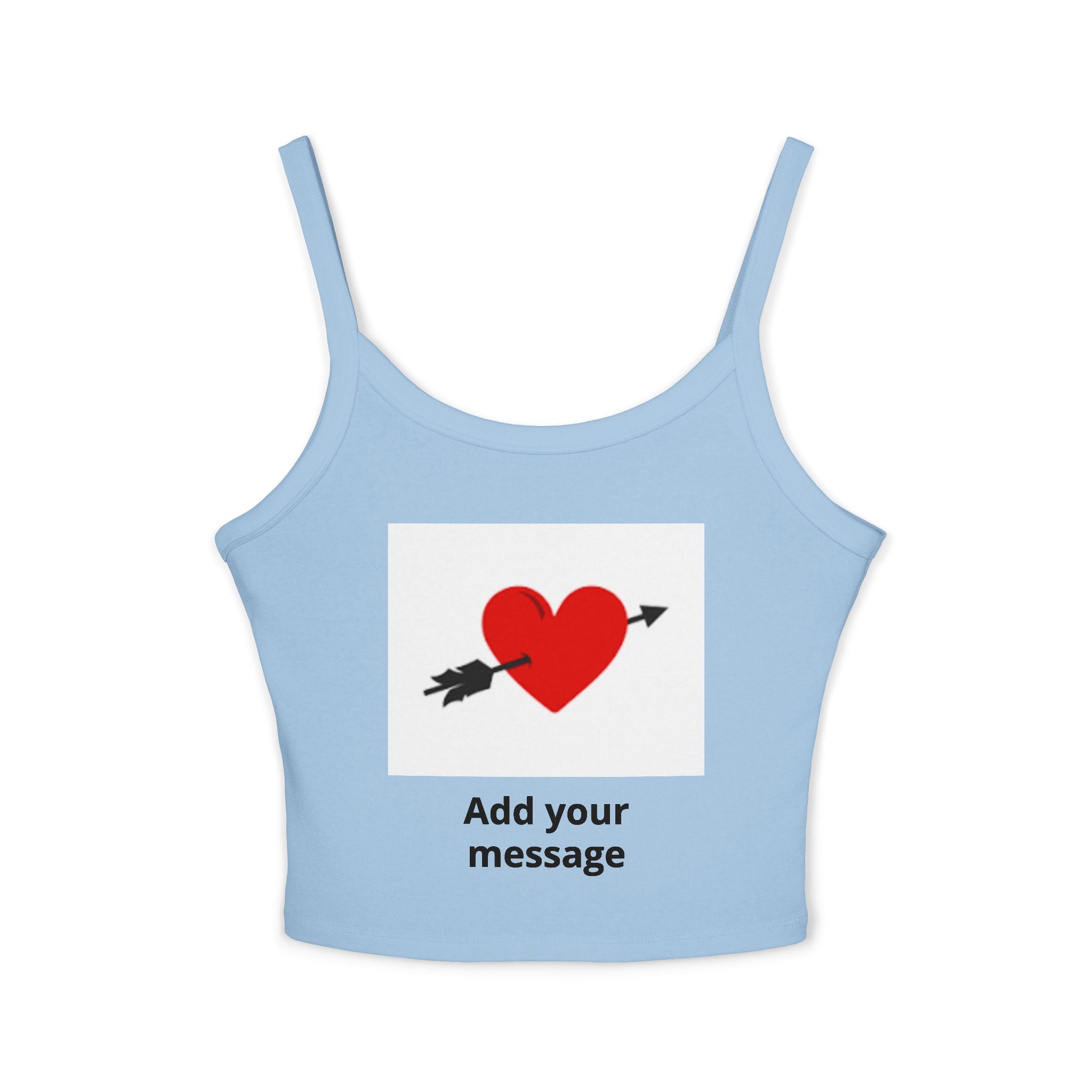 Heart Arrow Crop Tank — Personalized "Add your message" Valentine Top