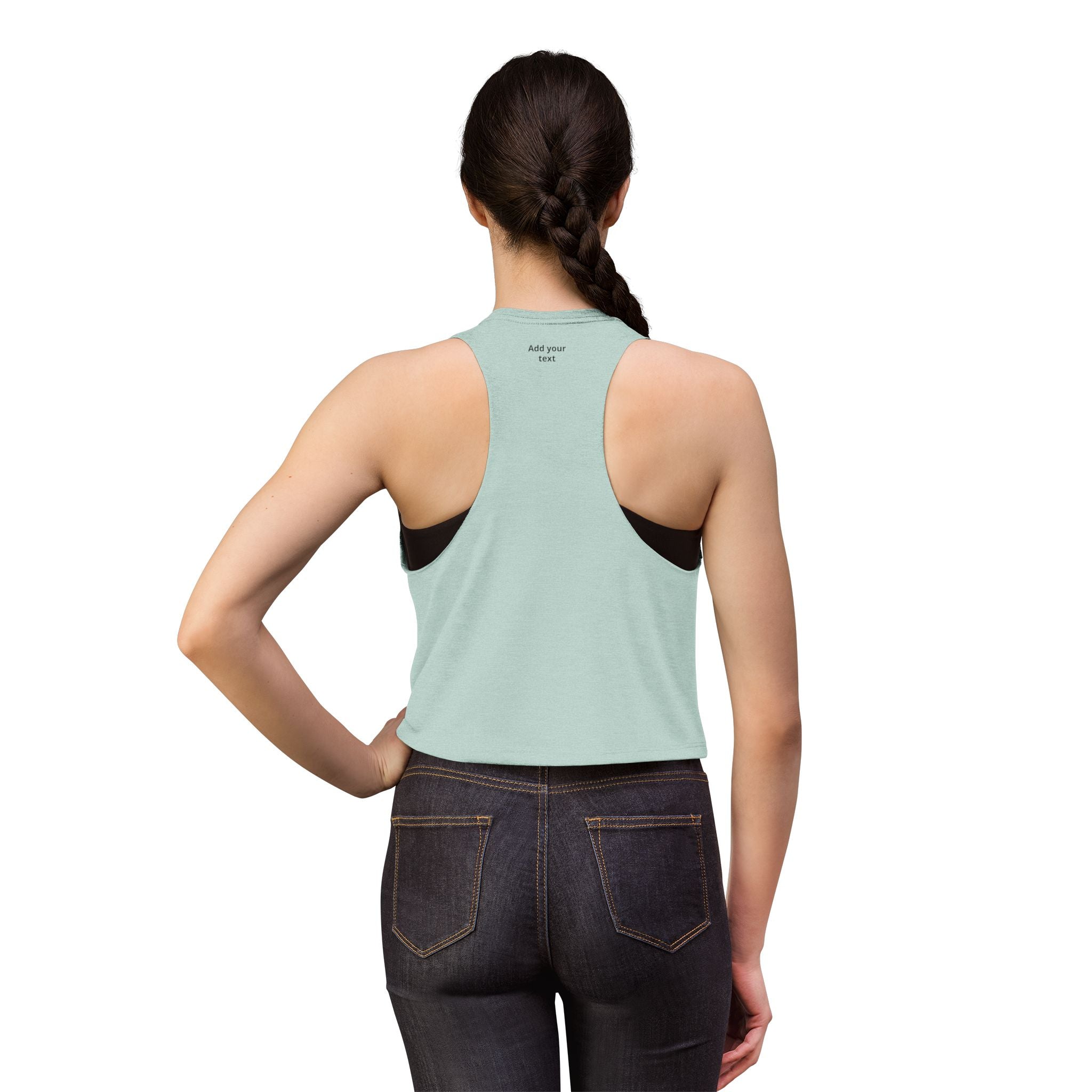 Custom Heart Arrow Crop Top — Add Your Text Personalizable Women's Tank — Valentine's Day & Fundraiser Event Gift for Her