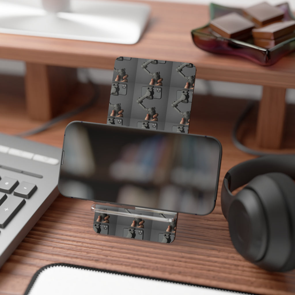 Smartphone Stand — Foldable Mobile Display Stand with Photographer Pattern