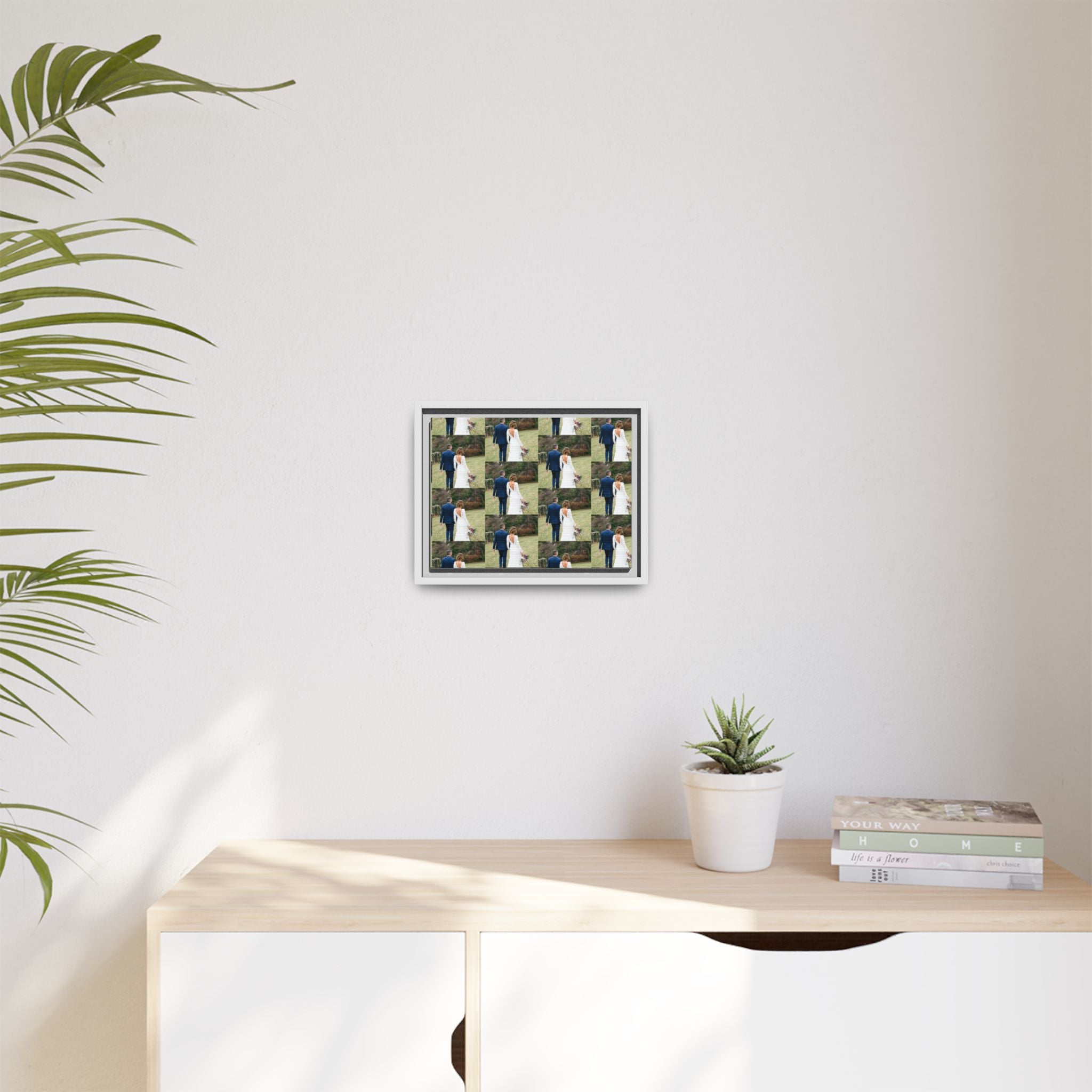 Framed Matte Canvas Photo Collage — Custom Wedding Portrait Print