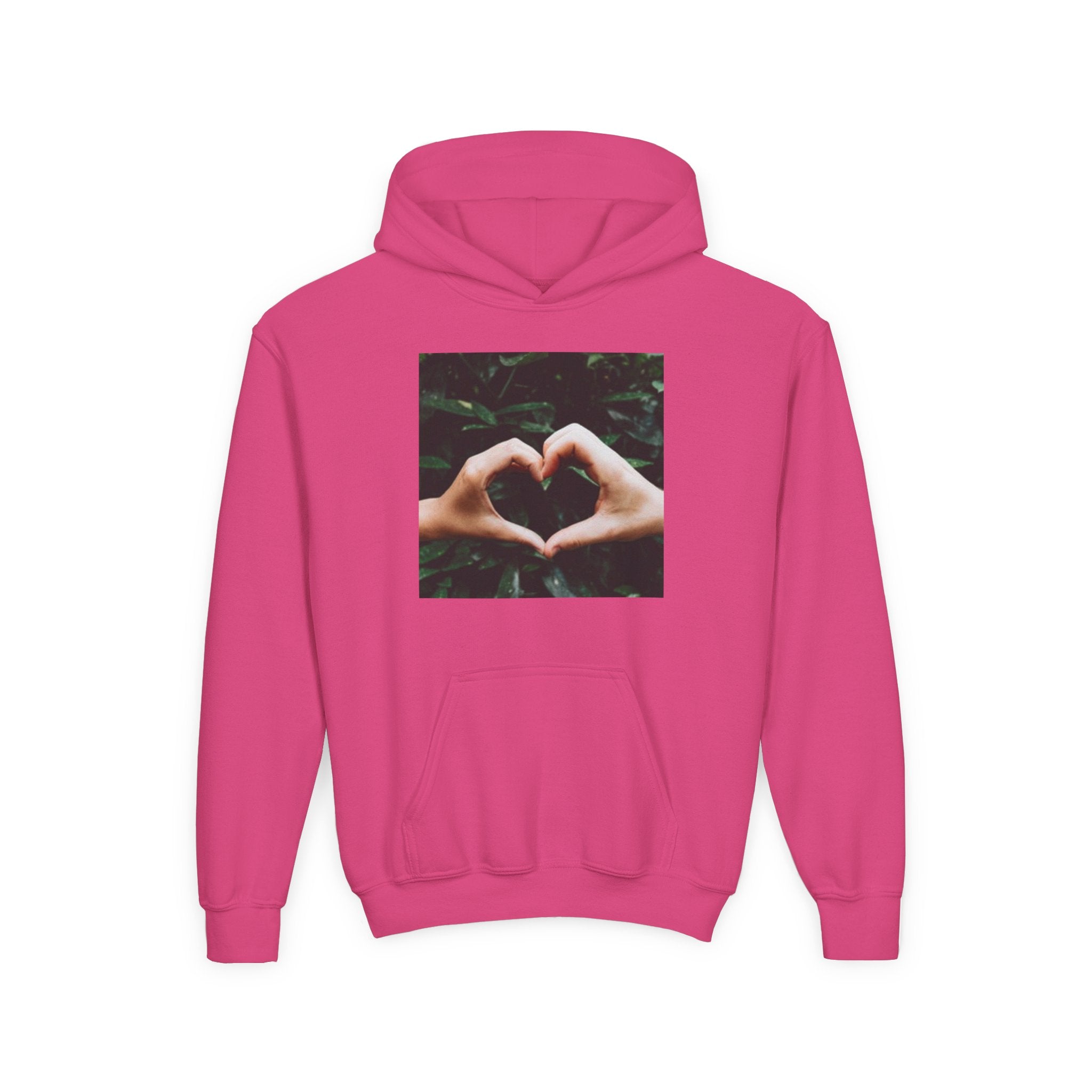 Youth Hoodie — Heart Hands Photo Graphic Hooded Sweatshirt