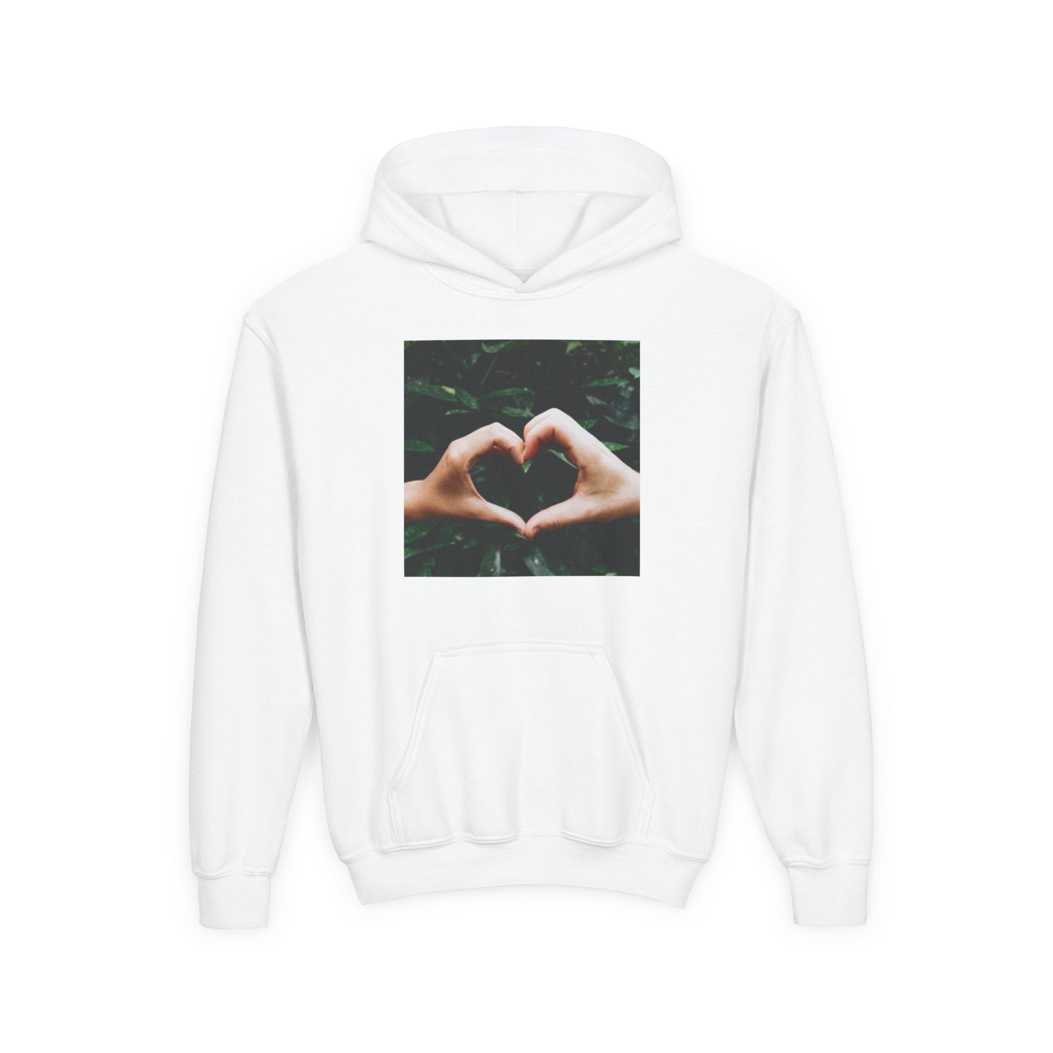 Youth Hoodie — Heart Hands Photo Graphic Hooded Sweatshirt