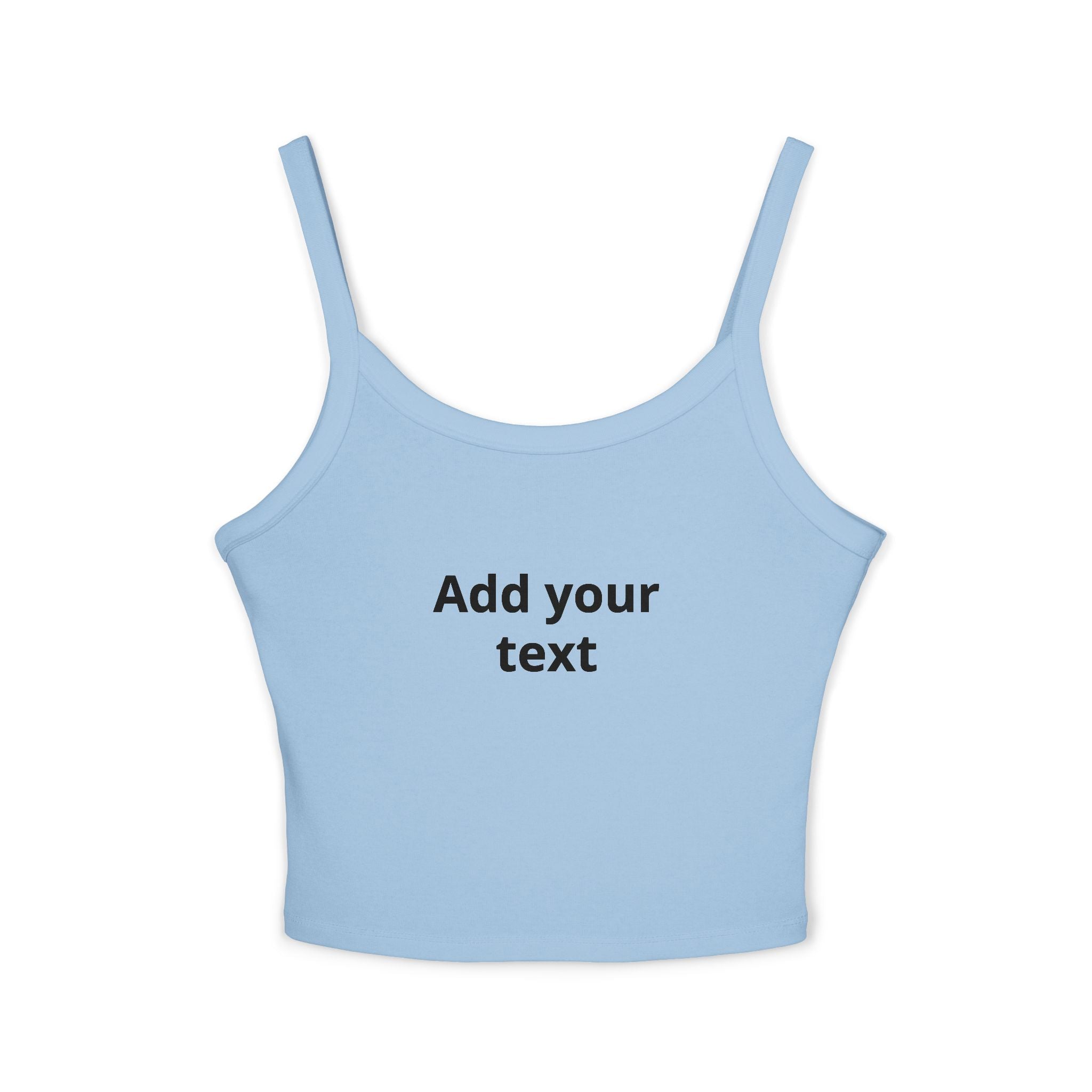 Custom Women's Spaghetti Strap Tank Top — Add Your Text Personalized Crop Top