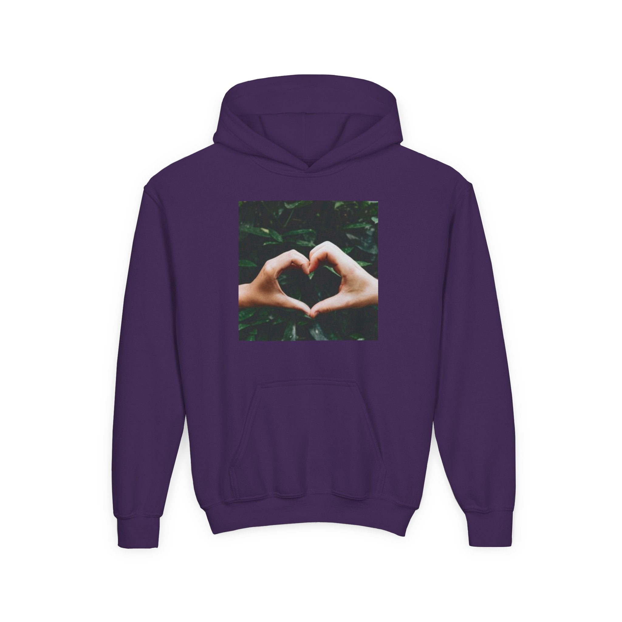 Youth Hoodie — Heart Hands Photo Graphic Hooded Sweatshirt