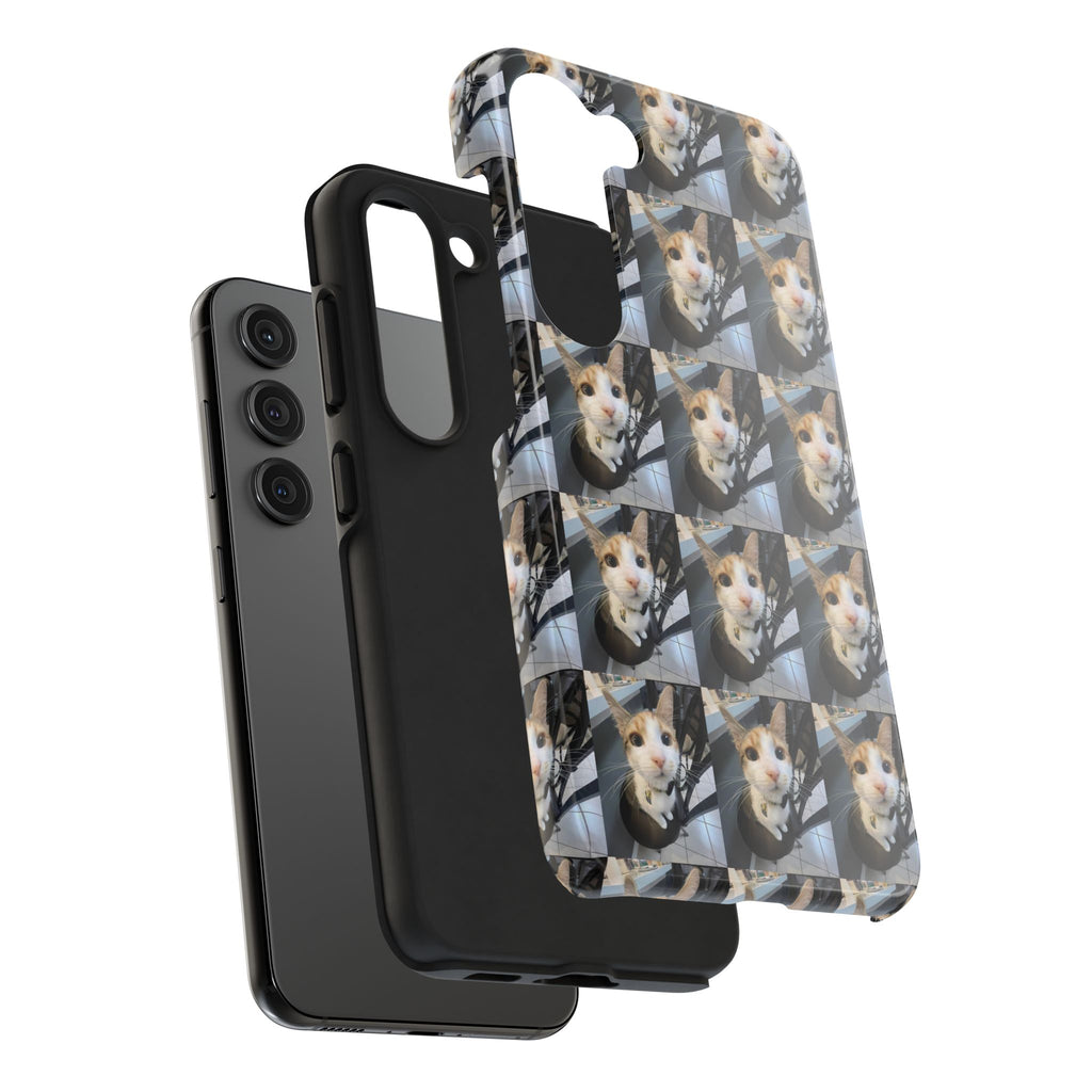 Custom Photo Cat Tough Phone Case — Personalized Grid Collage Protection