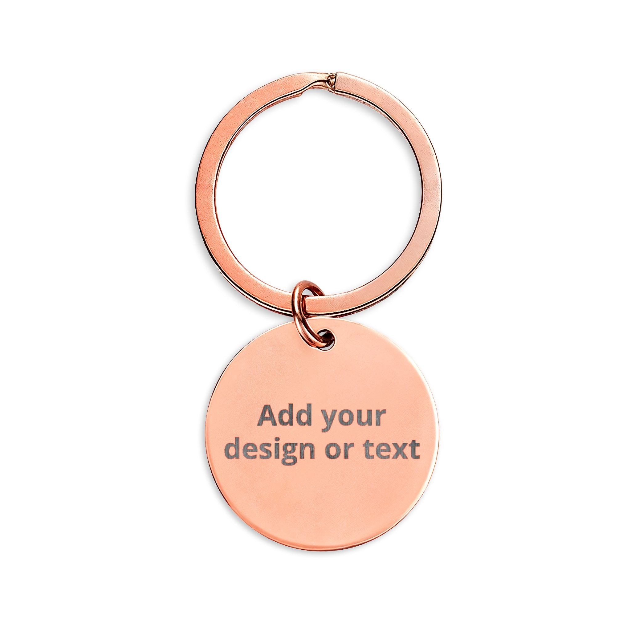 Engraved Round Stainless Steel Keychain — Personalized “Print it your way” Gift