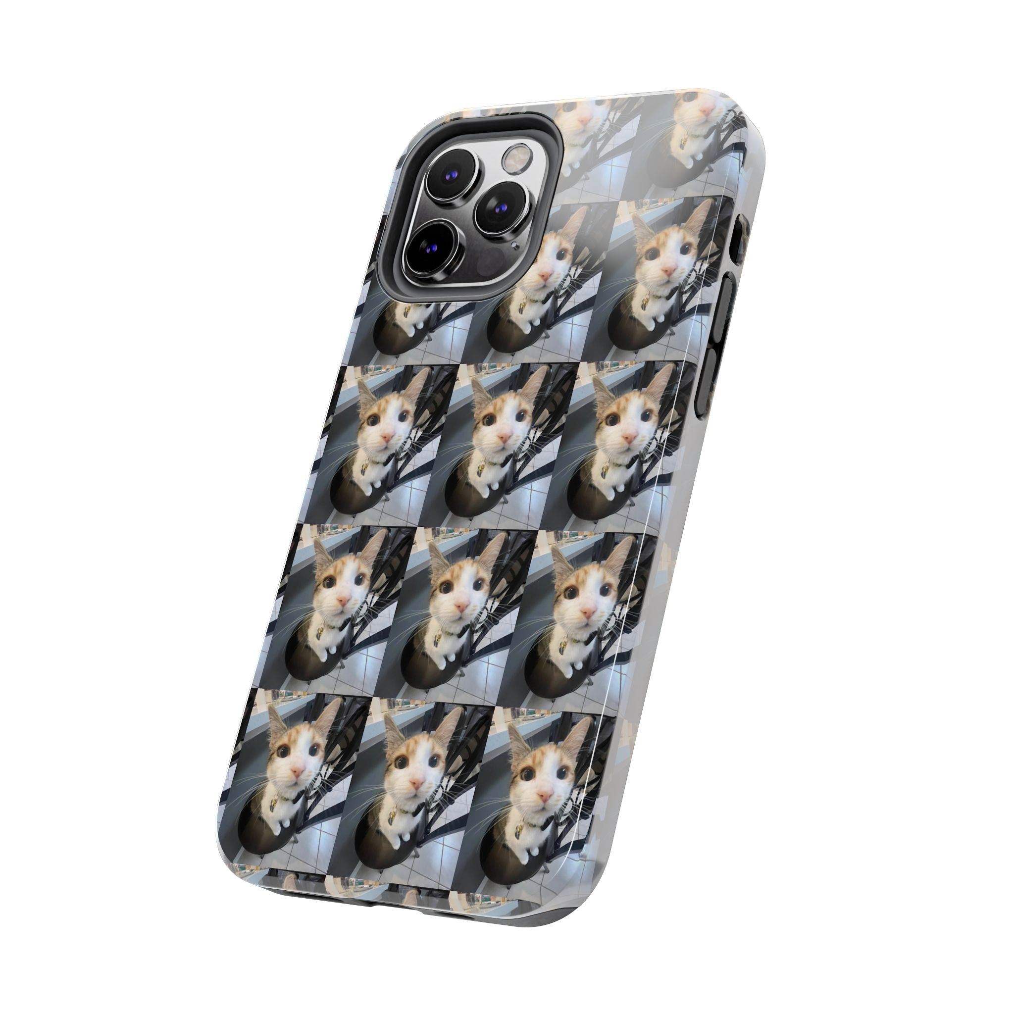 Custom Photo Cat Tough Phone Case — Personalized Grid Collage Protection