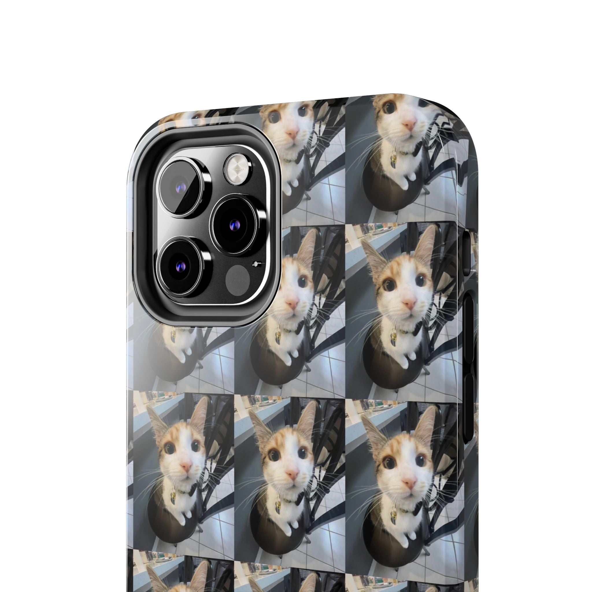 Custom Photo Cat Tough Phone Case — Personalized Grid Collage Protection