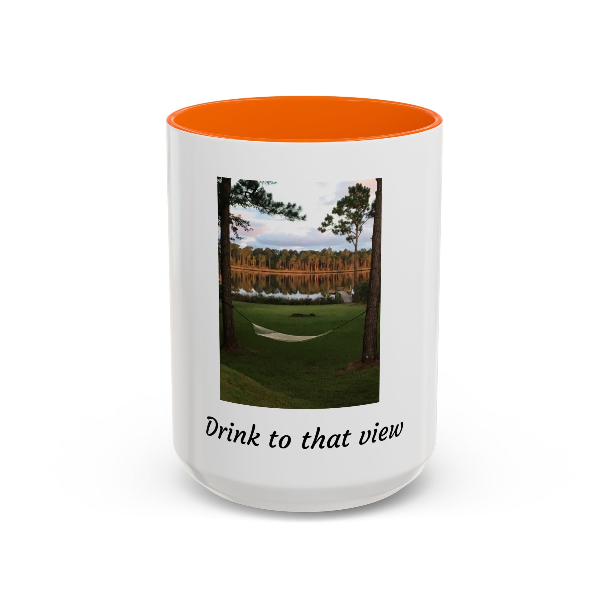 Drink to That View Coffee Mug — Scenic Lake Hammock Accent Mug
