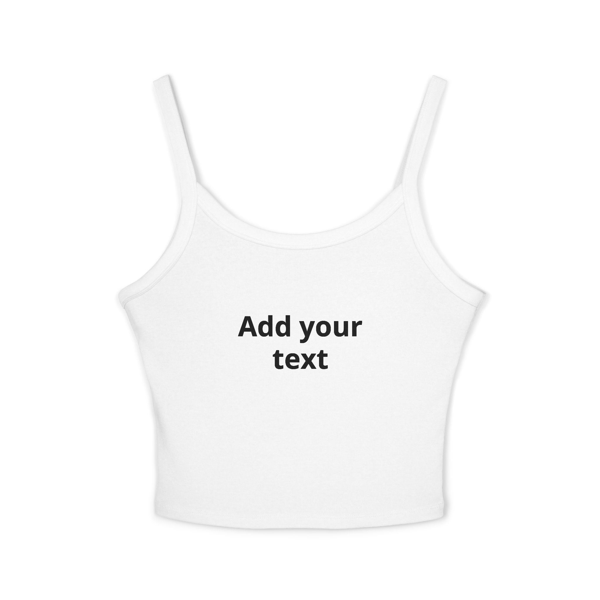 Custom Women's Spaghetti Strap Tank Top — Add Your Text Personalized Crop Top