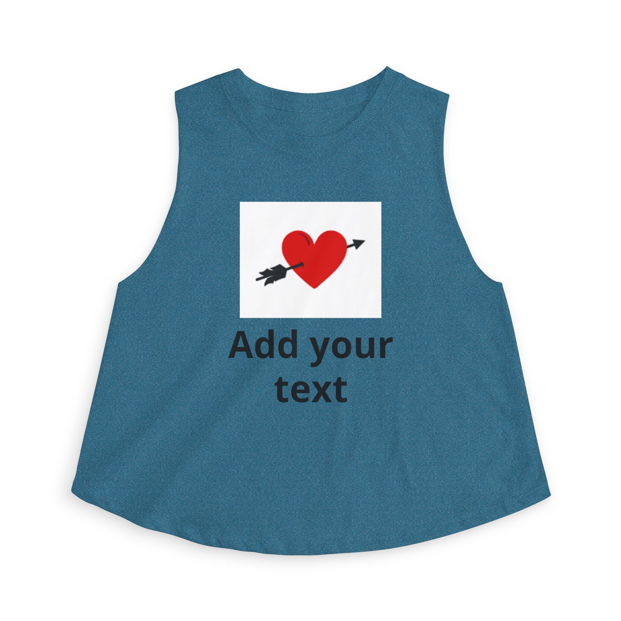 Custom Heart Arrow Crop Top — Add Your Text Personalizable Women's Tank — Valentine's Day & Fundraiser Event Gift for Her