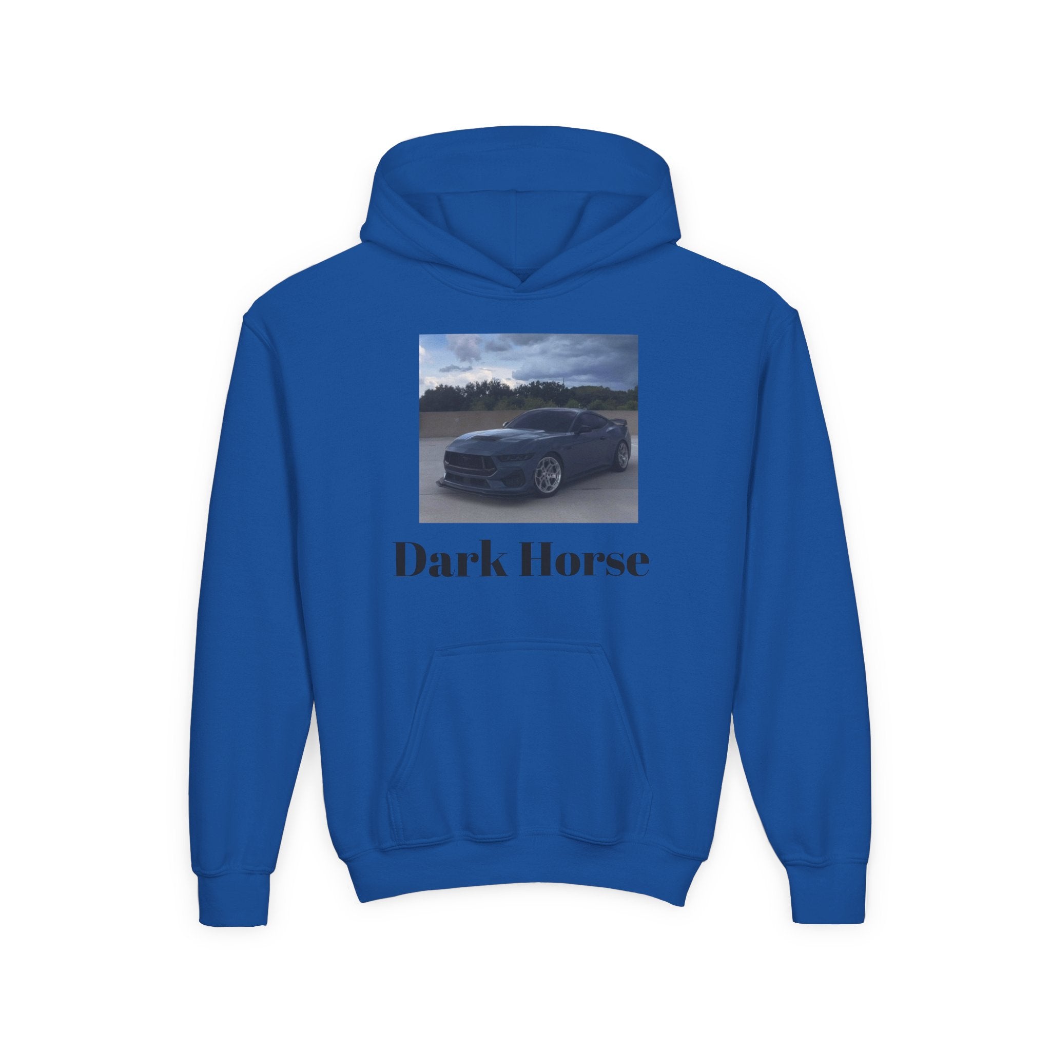 Youth Car Hoodie - "Dark Horse" Muscle Car Graphic Sweatshirt