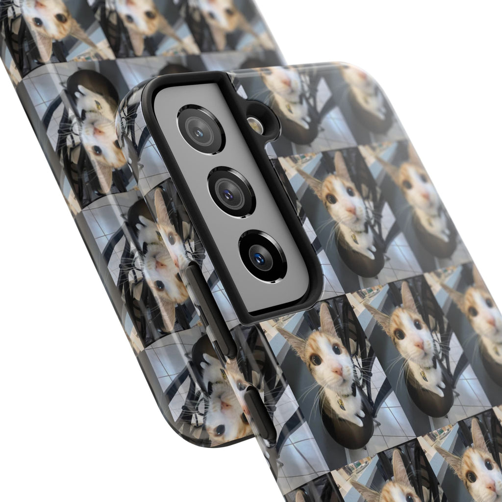 Custom Photo Cat Tough Phone Case — Personalized Grid Collage Protection