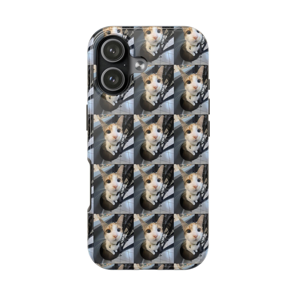 Custom Photo Cat Tough Phone Case — Personalized Grid Collage Protection
