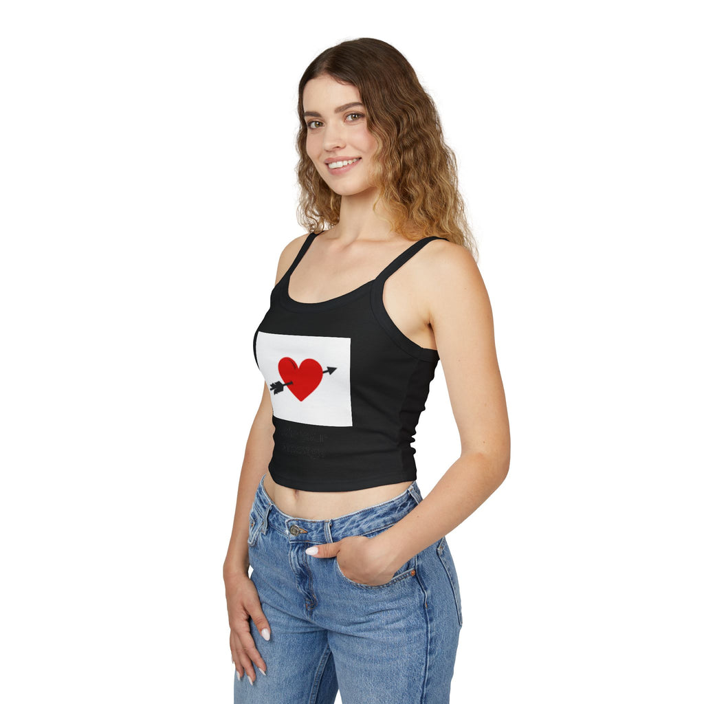 Heart Arrow Crop Tank — Personalized "Add your message" Valentine Top