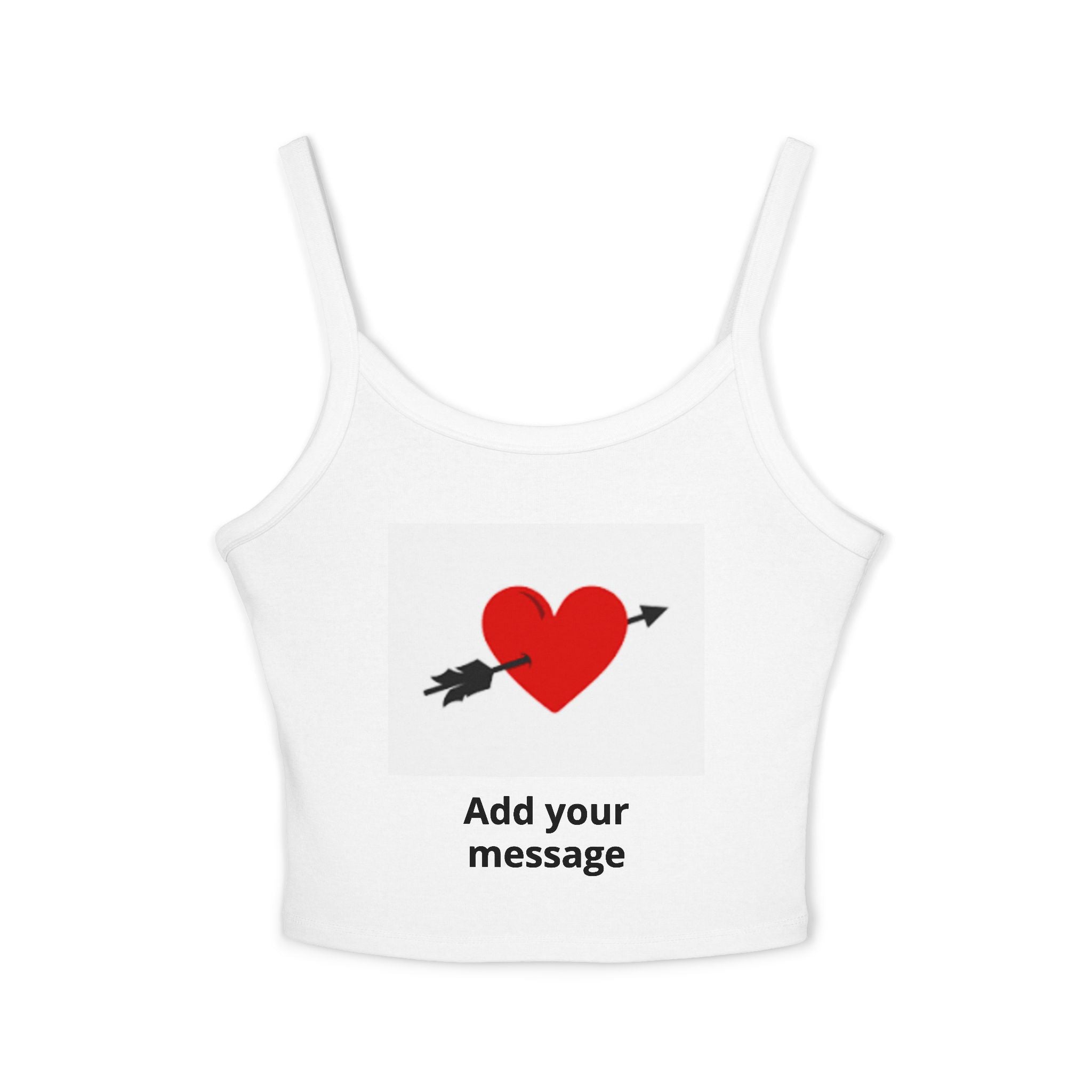 Heart Arrow Crop Tank — Personalized "Add your message" Valentine Top