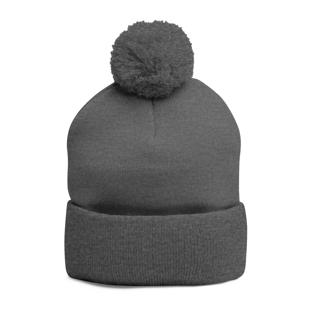 Embroidered Pom-Pom Knit Cap — Customizable Winter Beanie